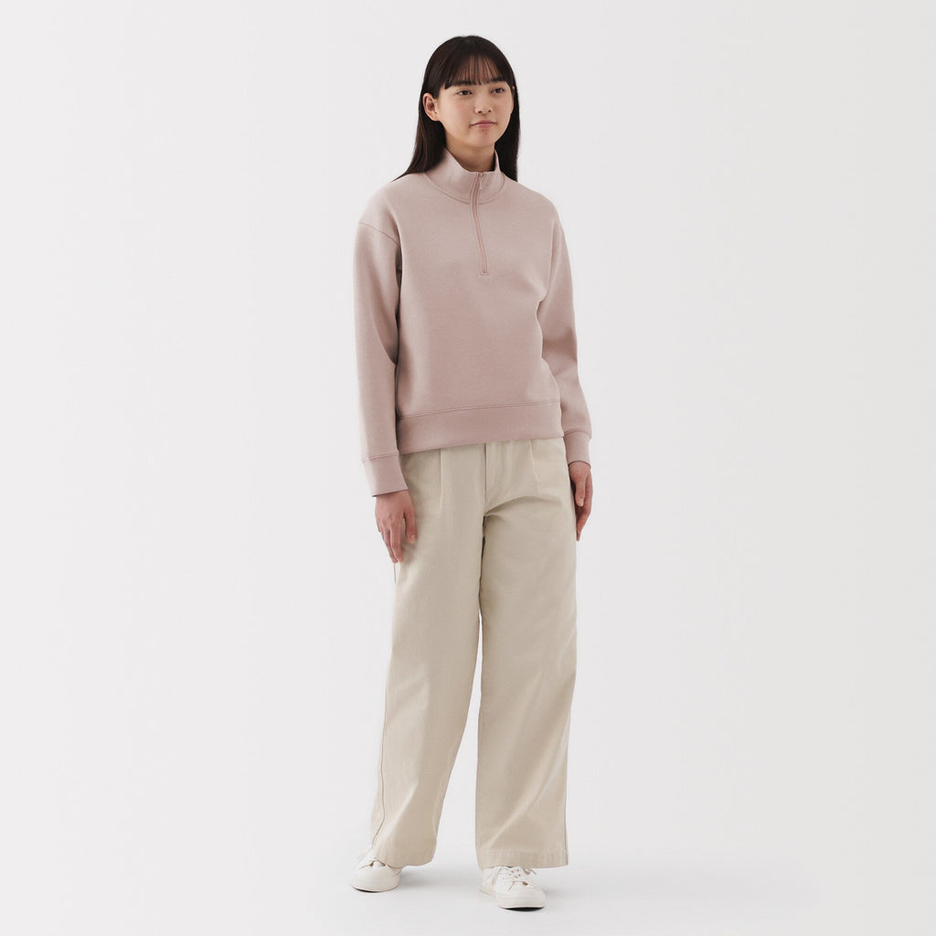 Women's Double Knitted Half Zip Sweatshirt