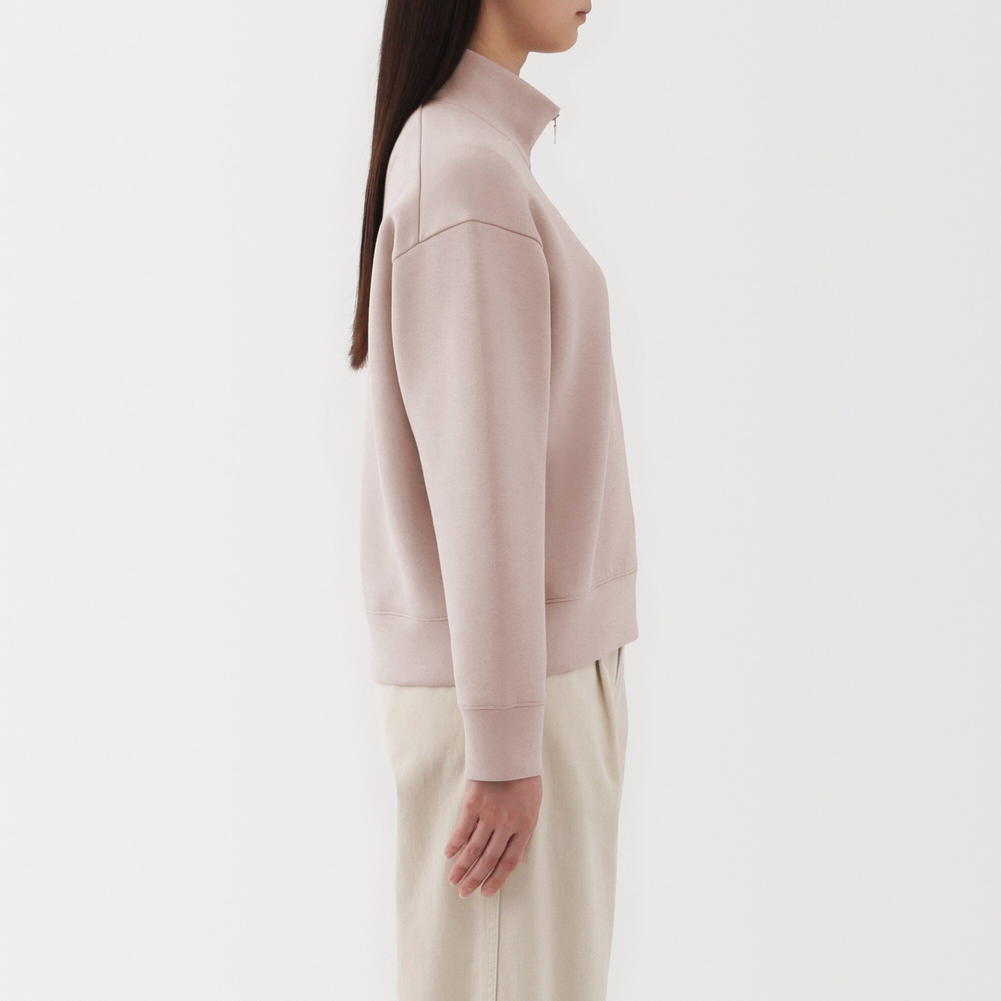 Women's Double Knitted Half Zip Sweatshirt