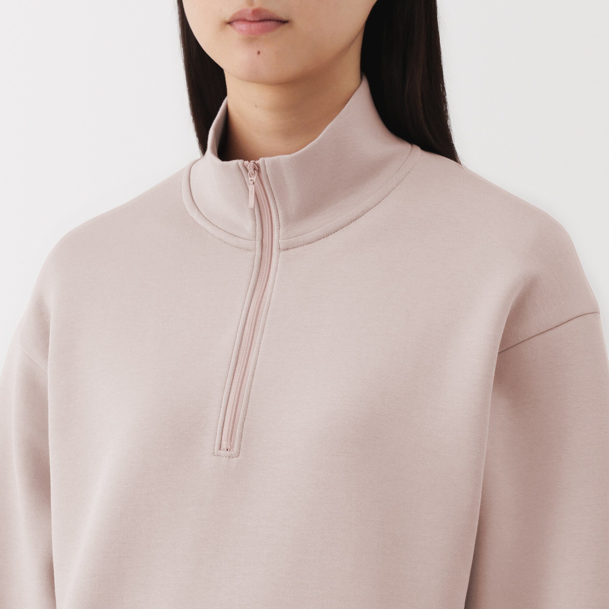 Women's Double Knitted Half Zip Sweatshirt