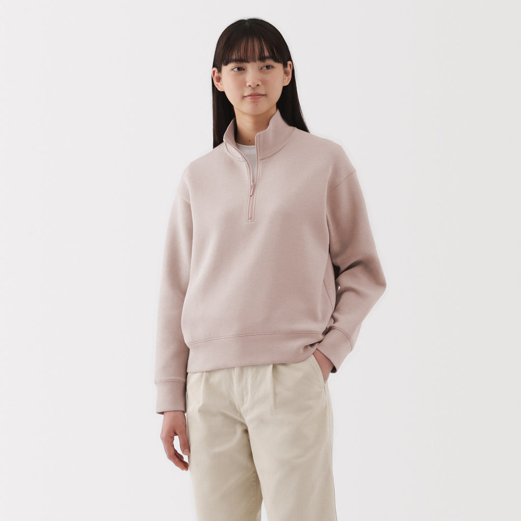 Women's Double Knitted Half Zip Sweatshirt