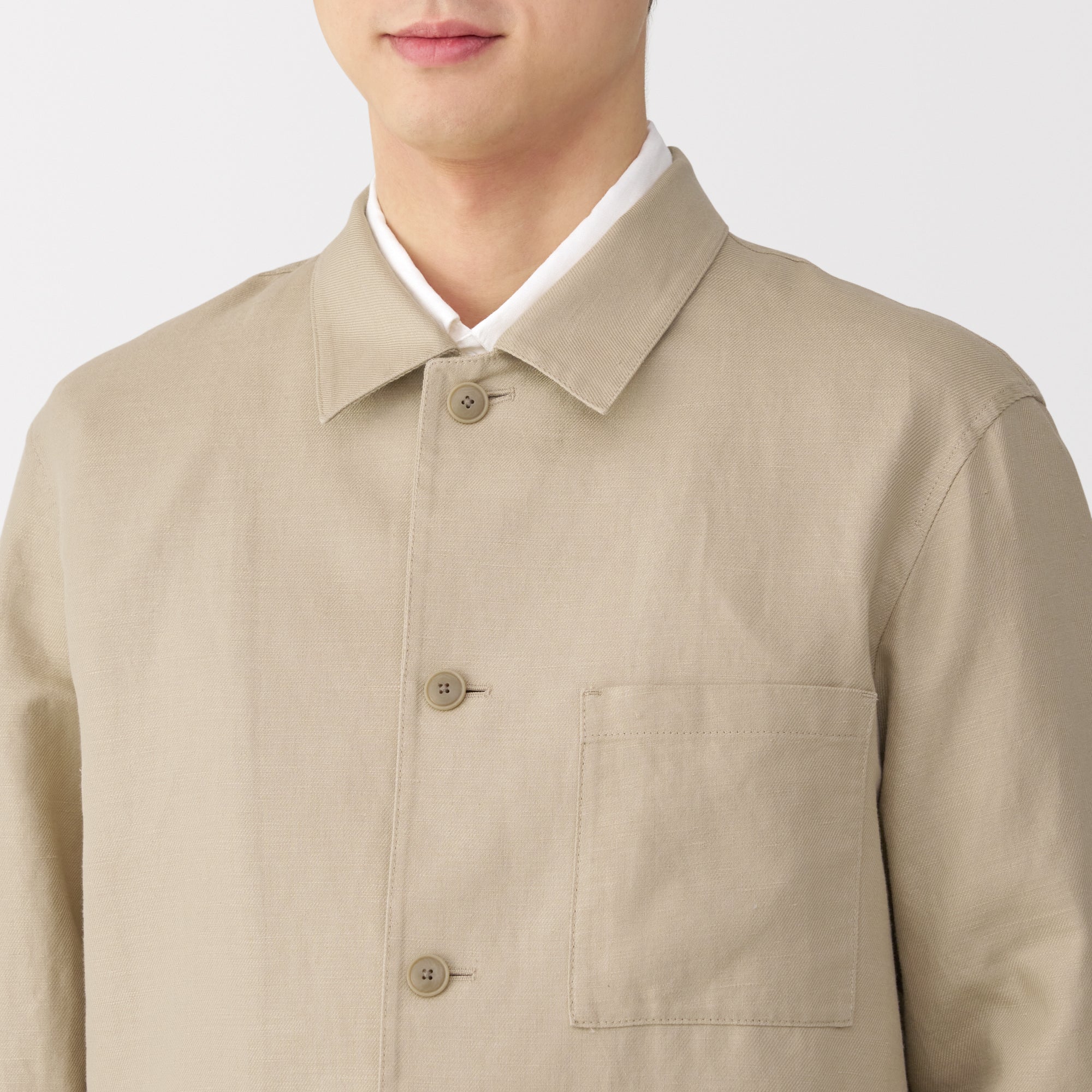 Men's Hemp Blend Twill Shirt Jacket