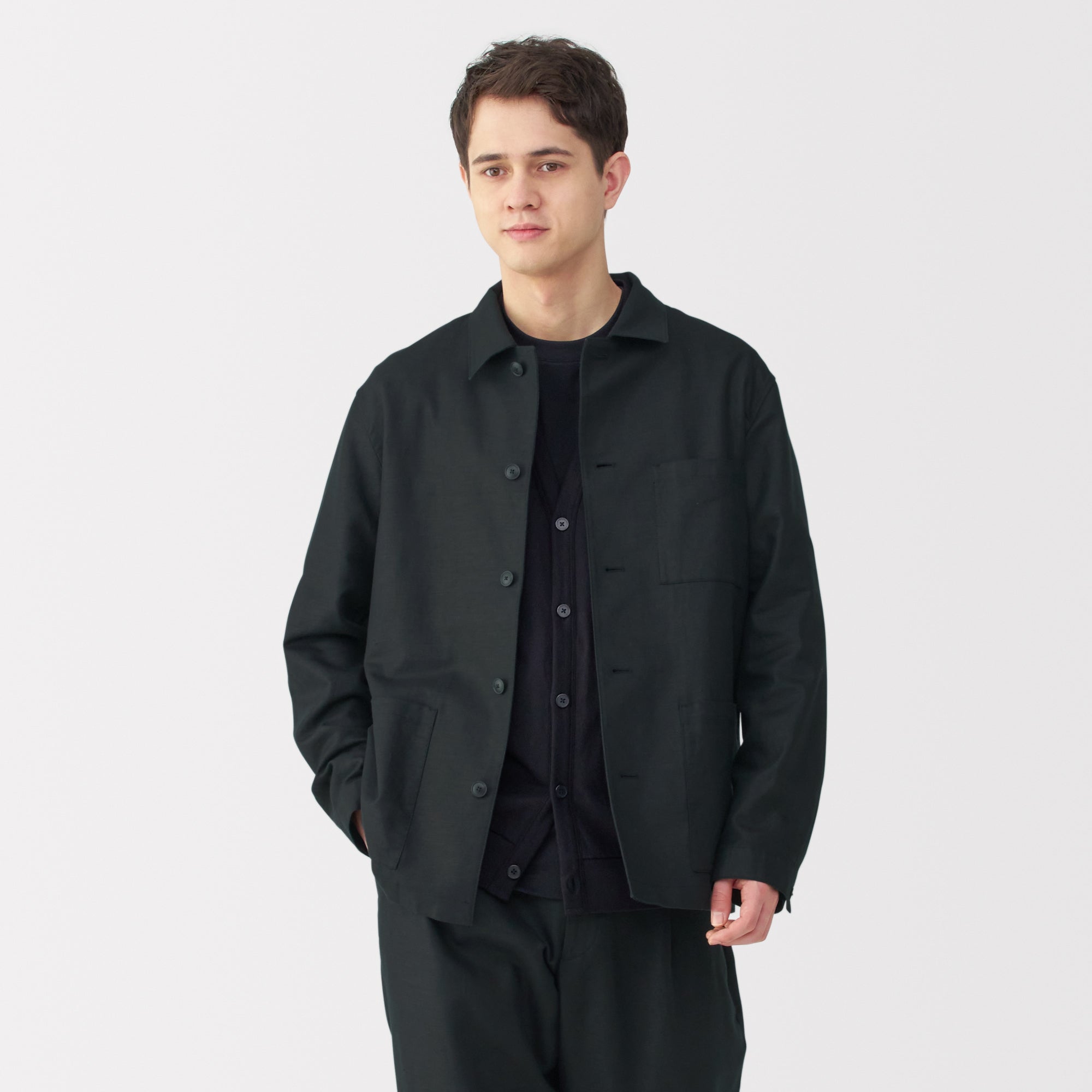 Men's Hemp Blend Twill Shirt Jacket