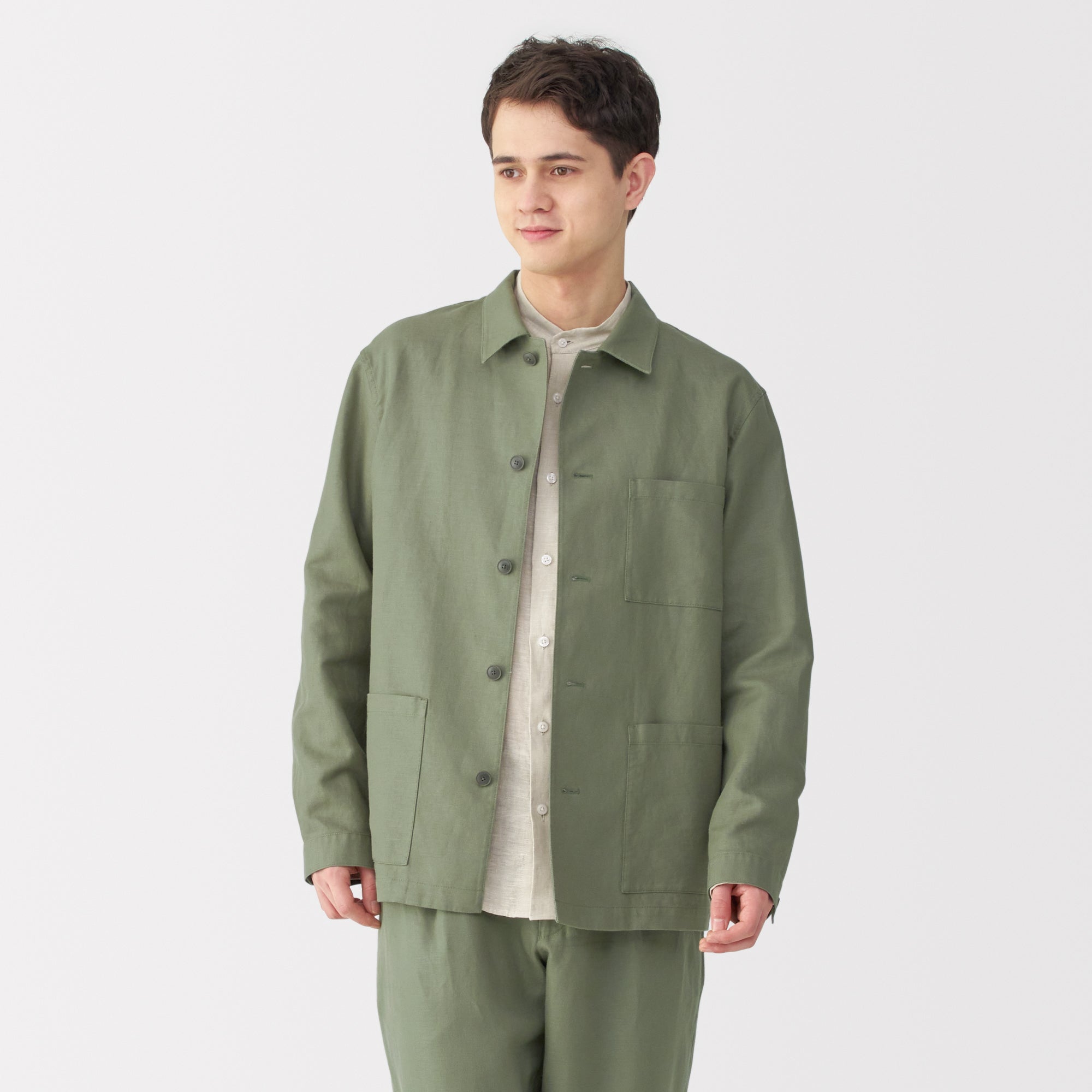 Men's Hemp Blend Twill Shirt Jacket