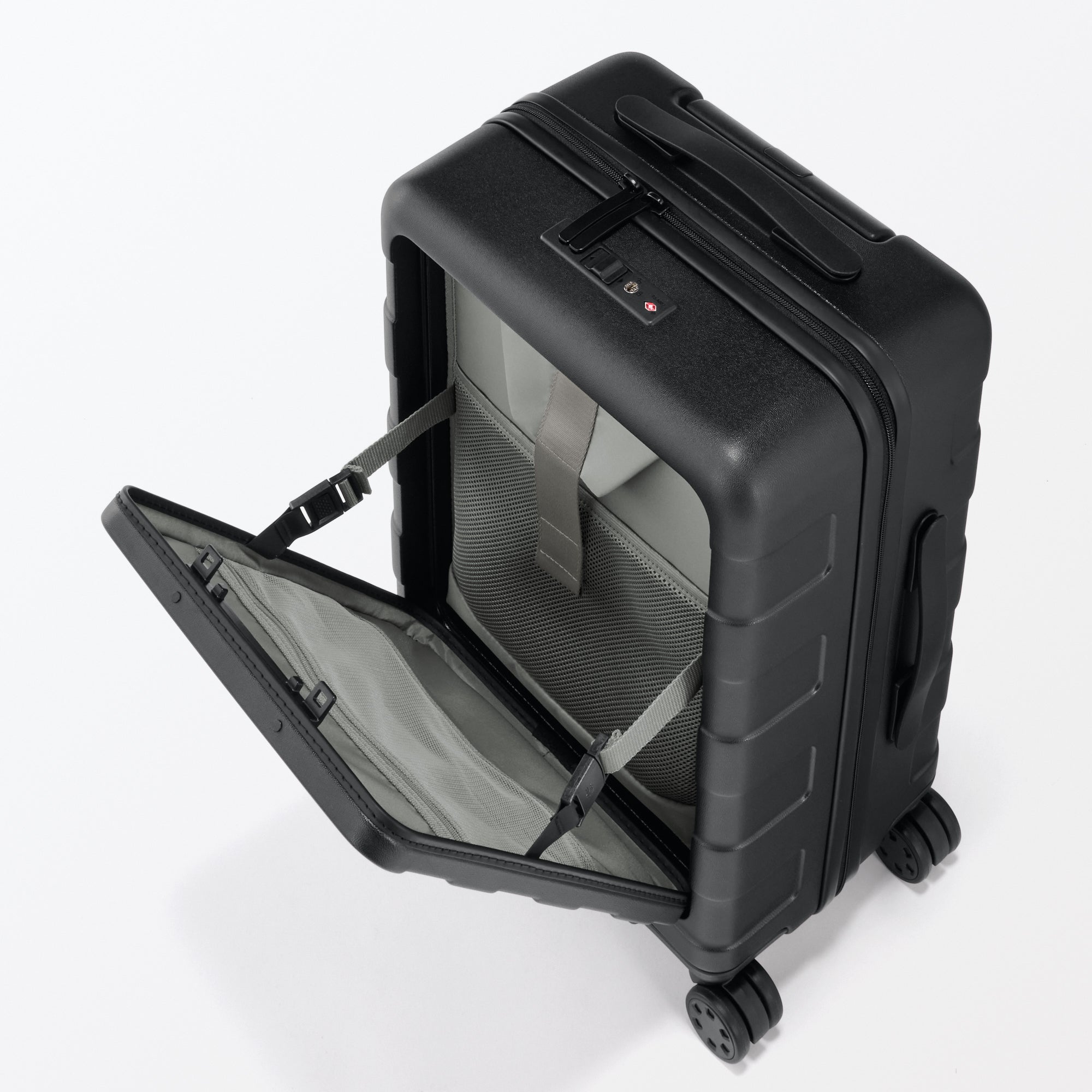 Adjustable Handle Front Open Hard Shell Suitcase 32L | Carry-On