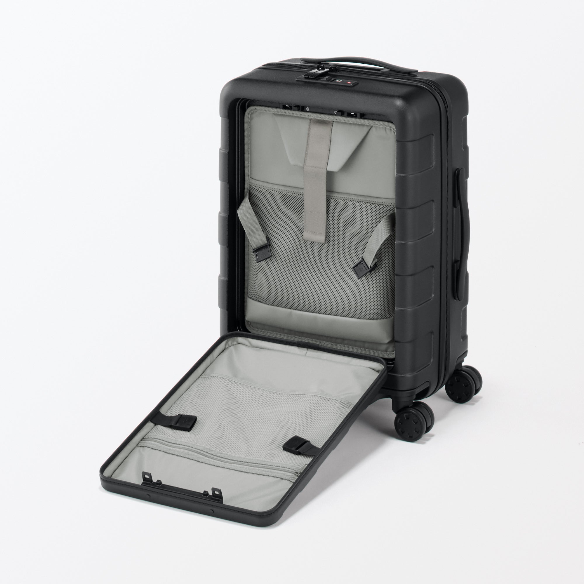 Adjustable Handle Front Open Hard Shell Suitcase 32L | Carry-On