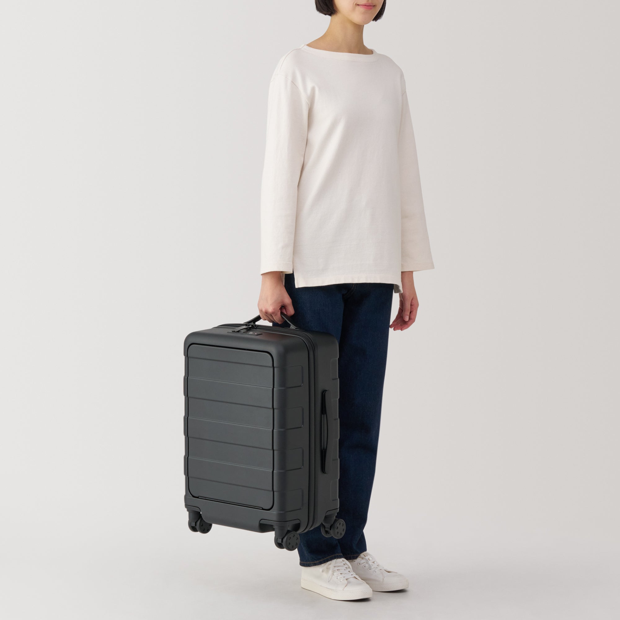 Adjustable Handle Front Open Hard Shell Suitcase 32L | Carry-On