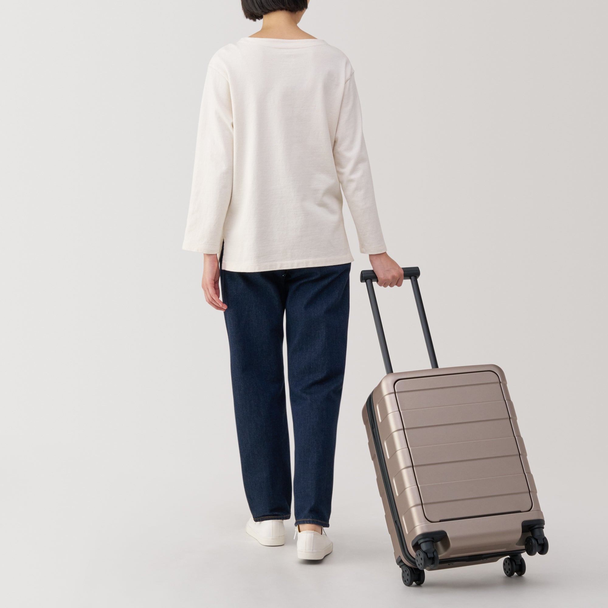 Adjustable Handle Front Open Hard Shell Suitcase 32L | Carry-On