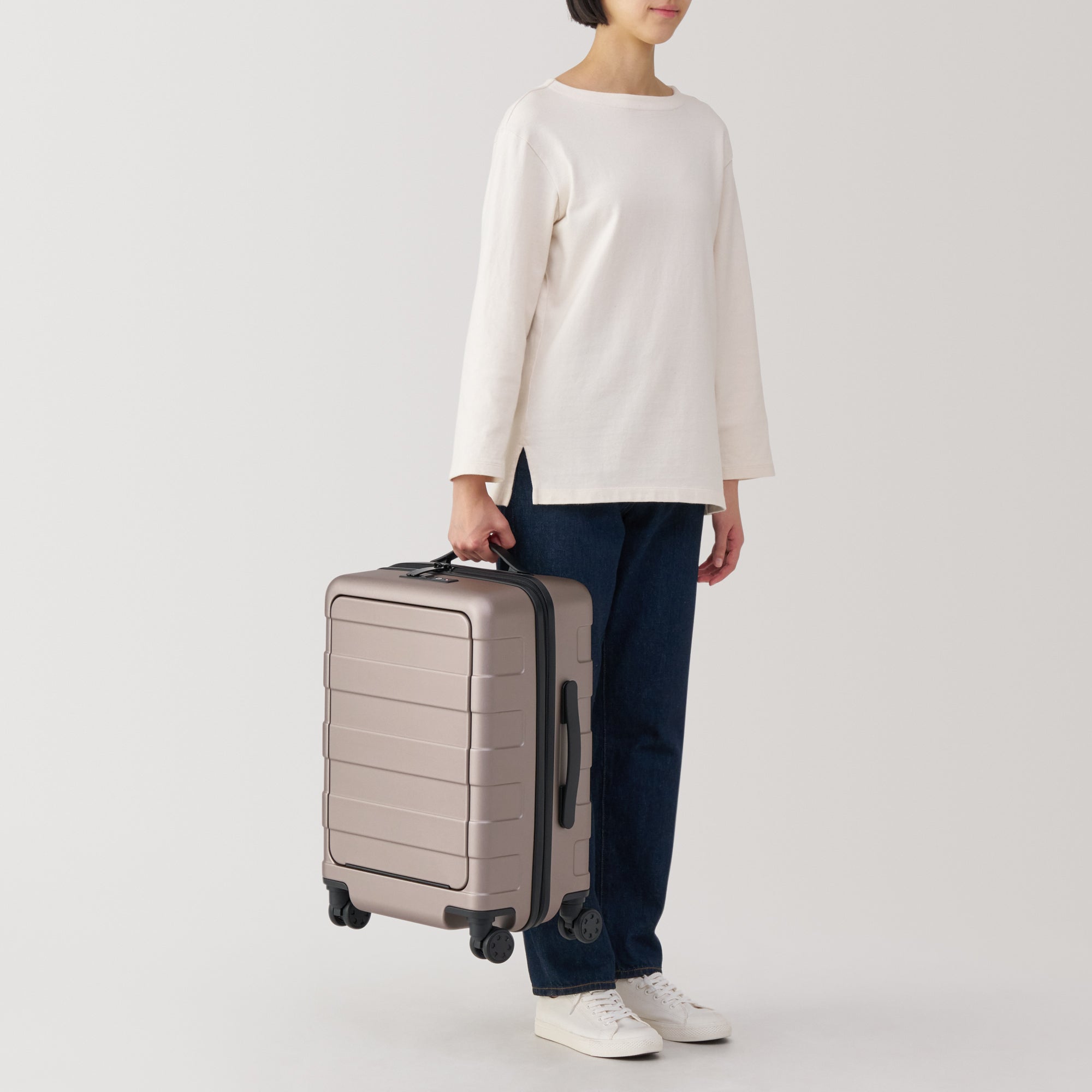 Adjustable Handle Front Open Hard Shell Suitcase 32L | Carry-On