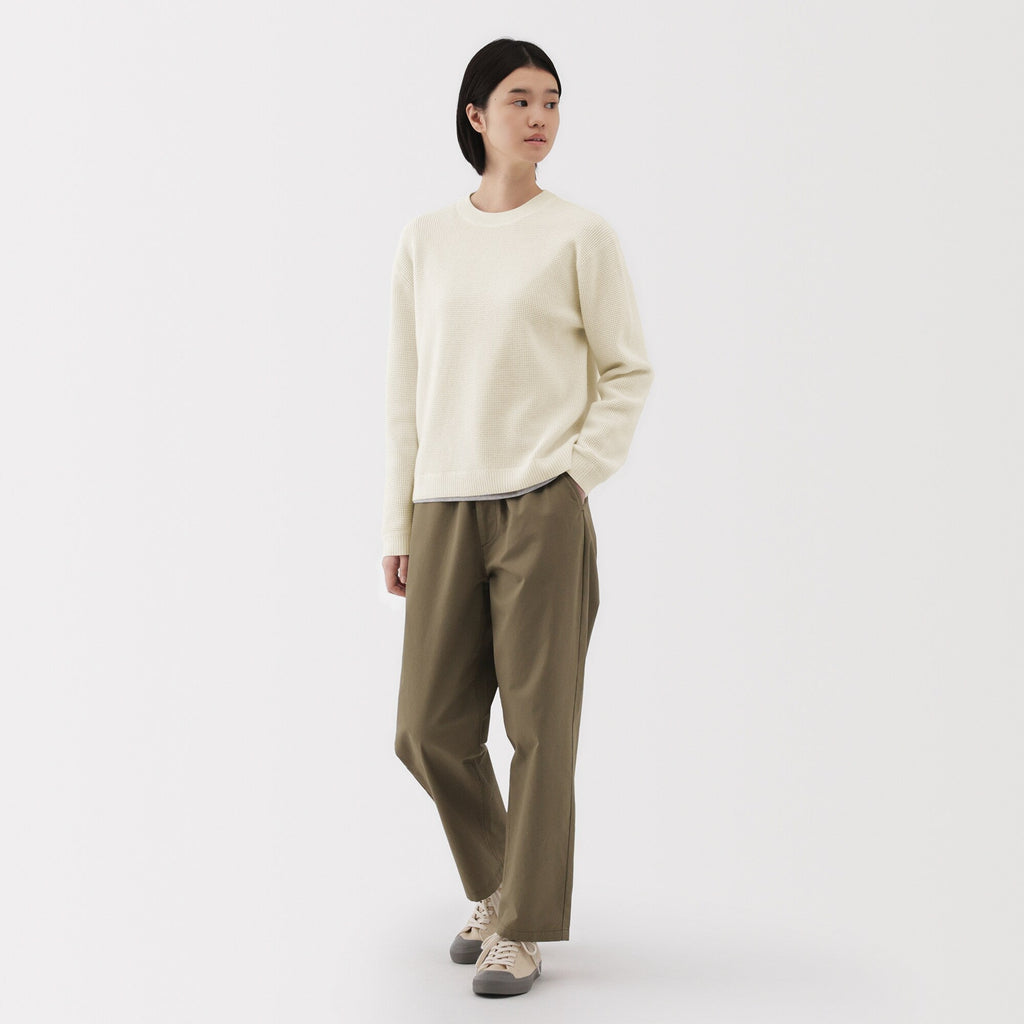 Women's Washable Waffle Knit Crewneck Sweater