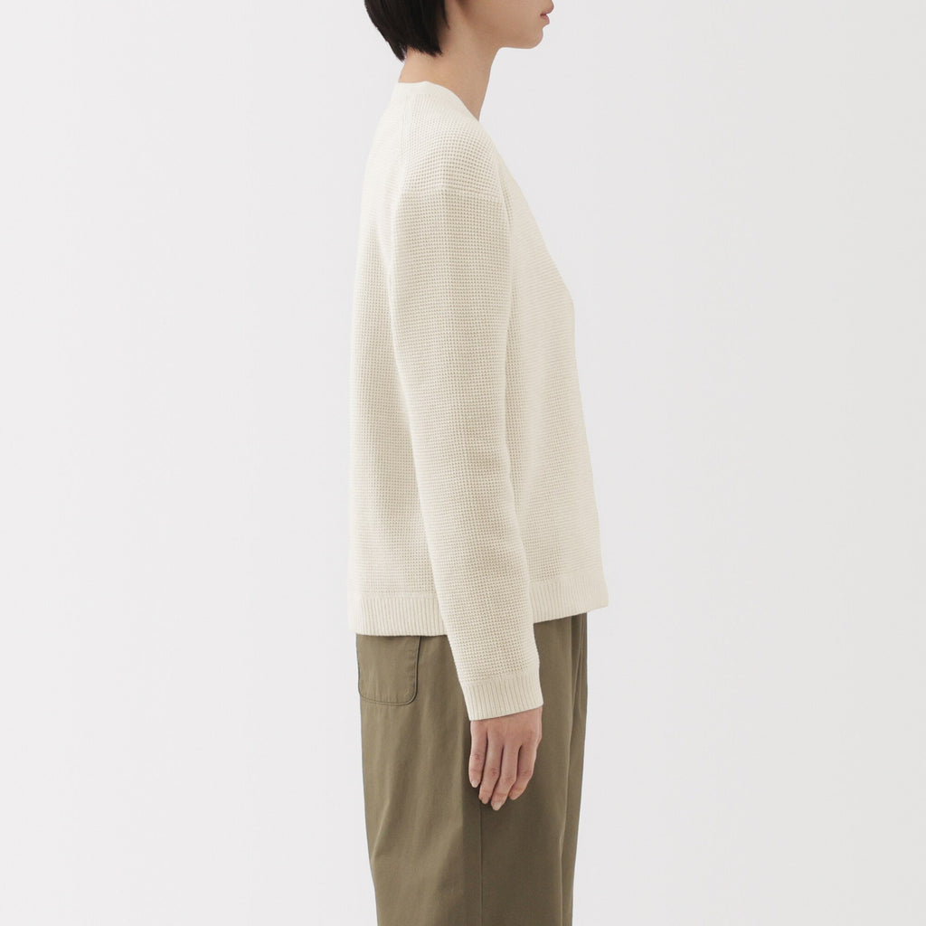 Women's Washable Waffle Knit Crewneck Sweater