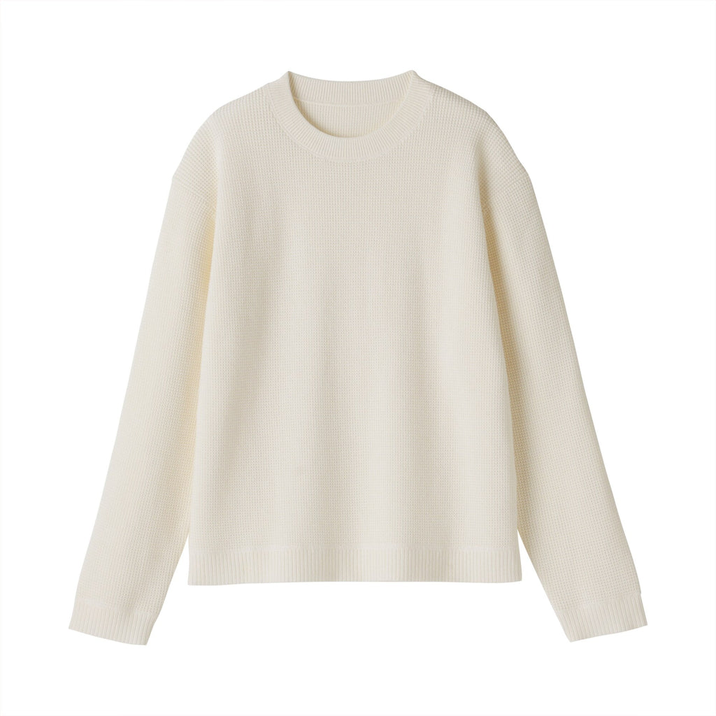 Women's Washable Waffle Knit Crewneck Sweater