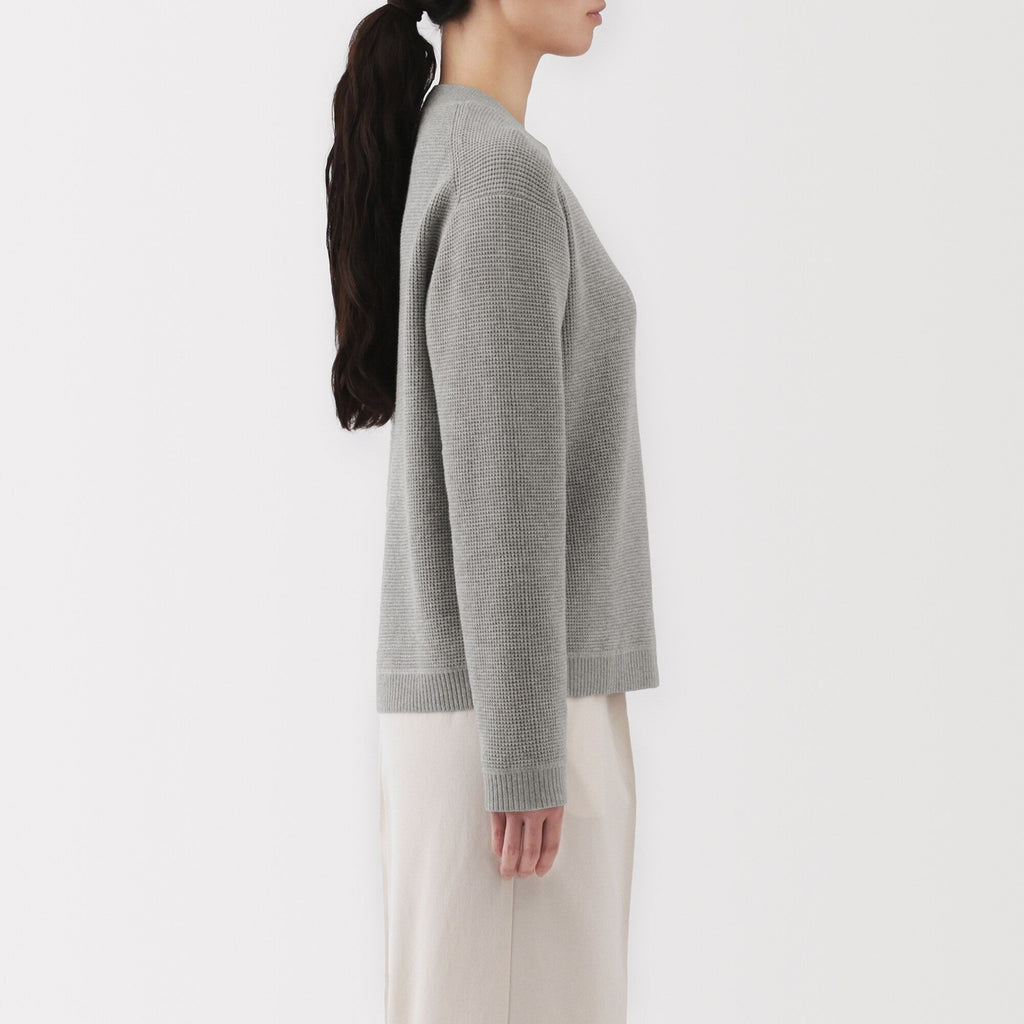 Women's Washable Waffle Knit Crewneck Sweater