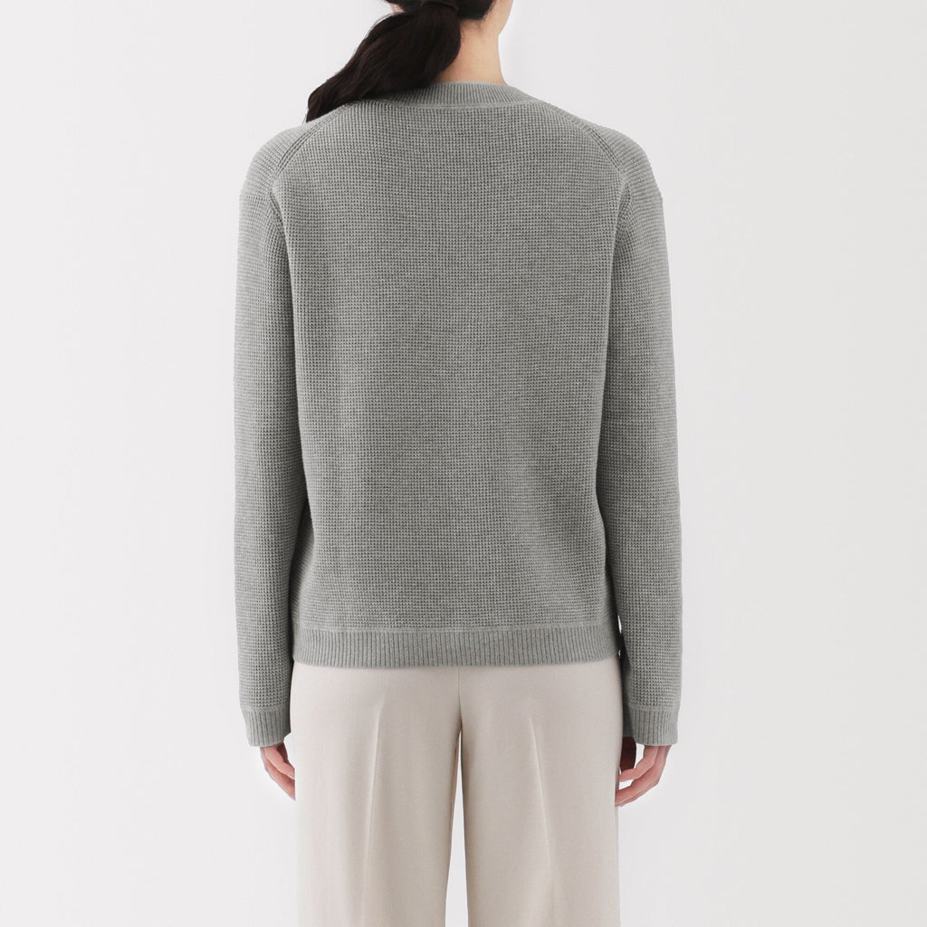 Women's Washable Waffle Knit Crewneck Sweater