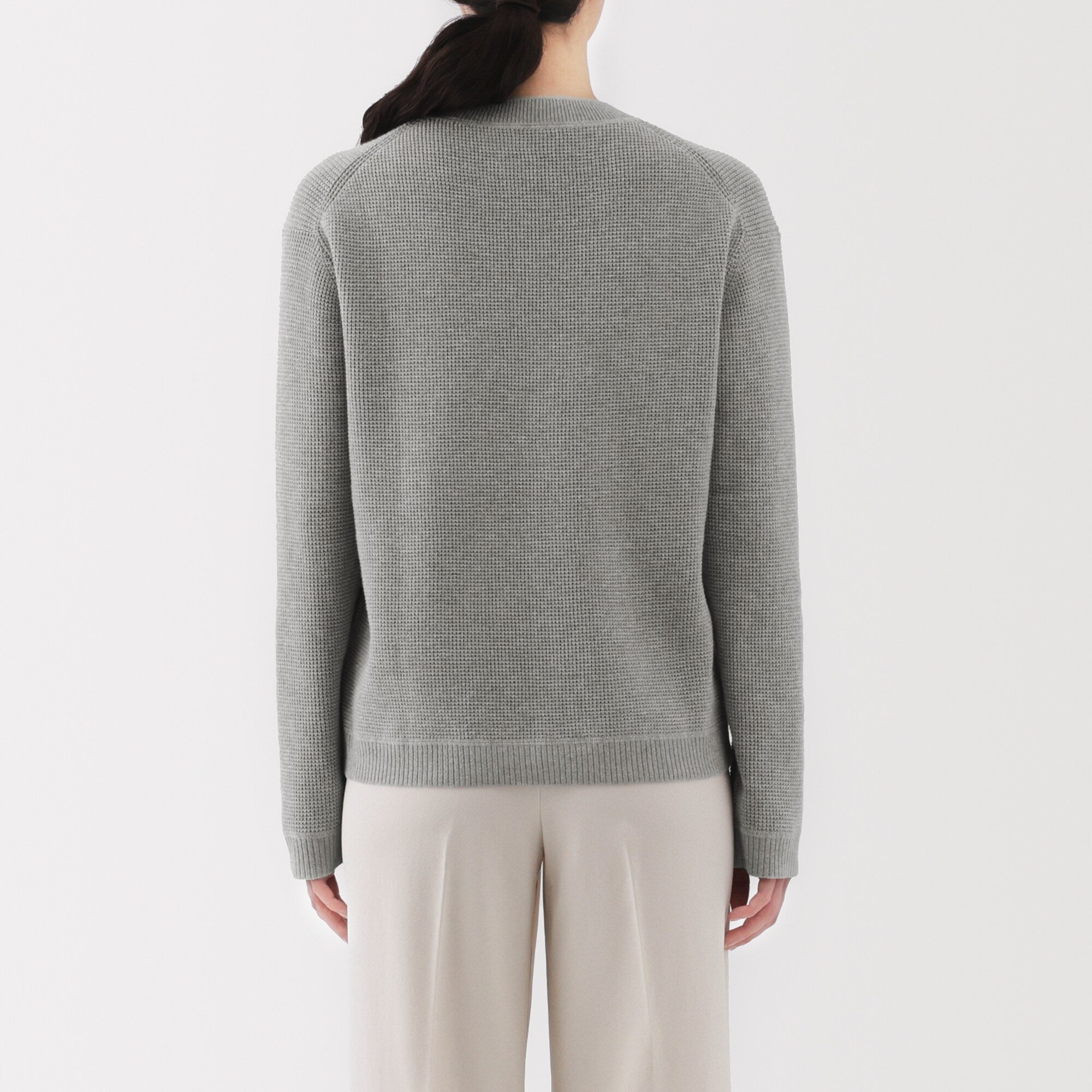 Women's Washable Waffle Knit Crewneck Sweater