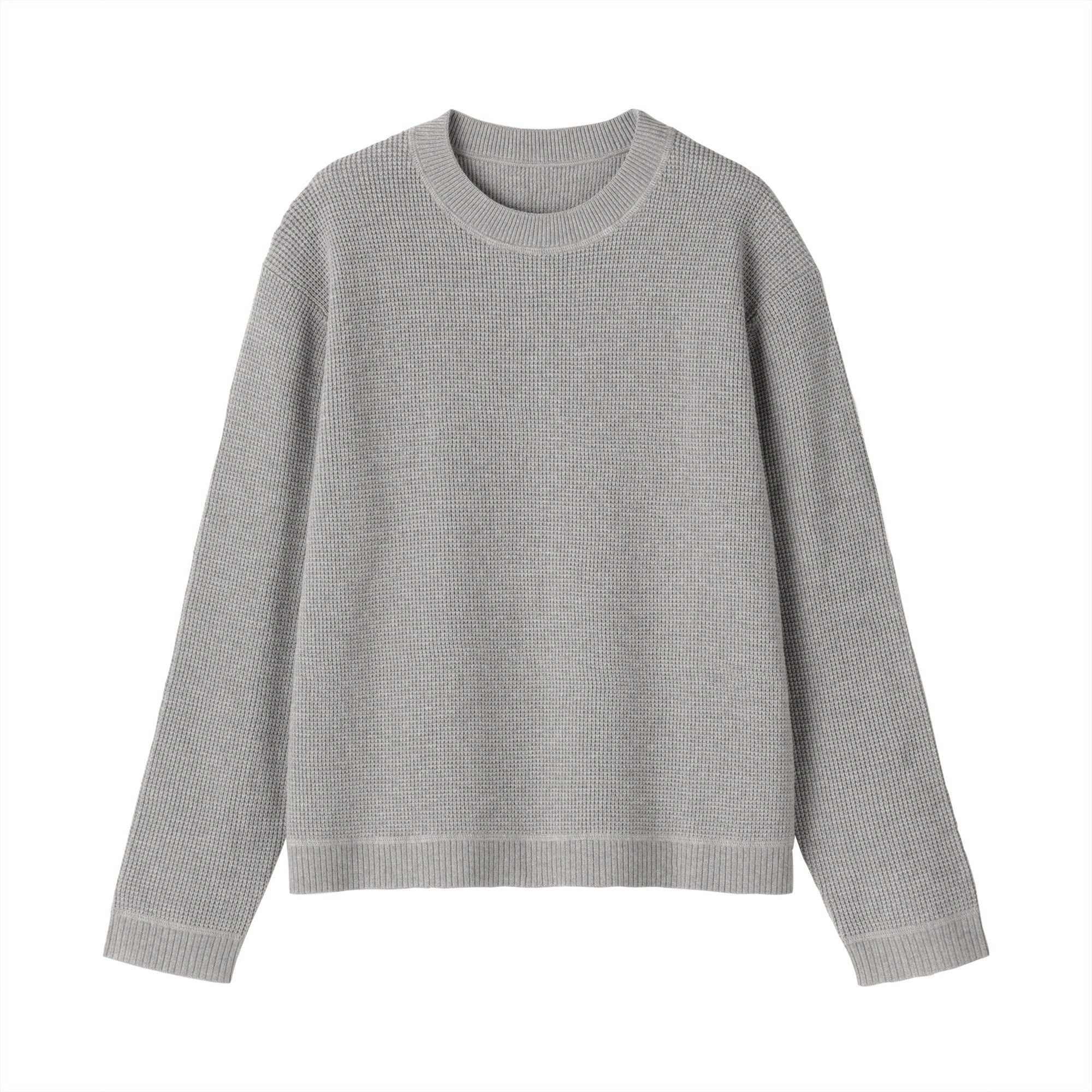 Women's Washable Waffle Knit Crewneck Sweater
