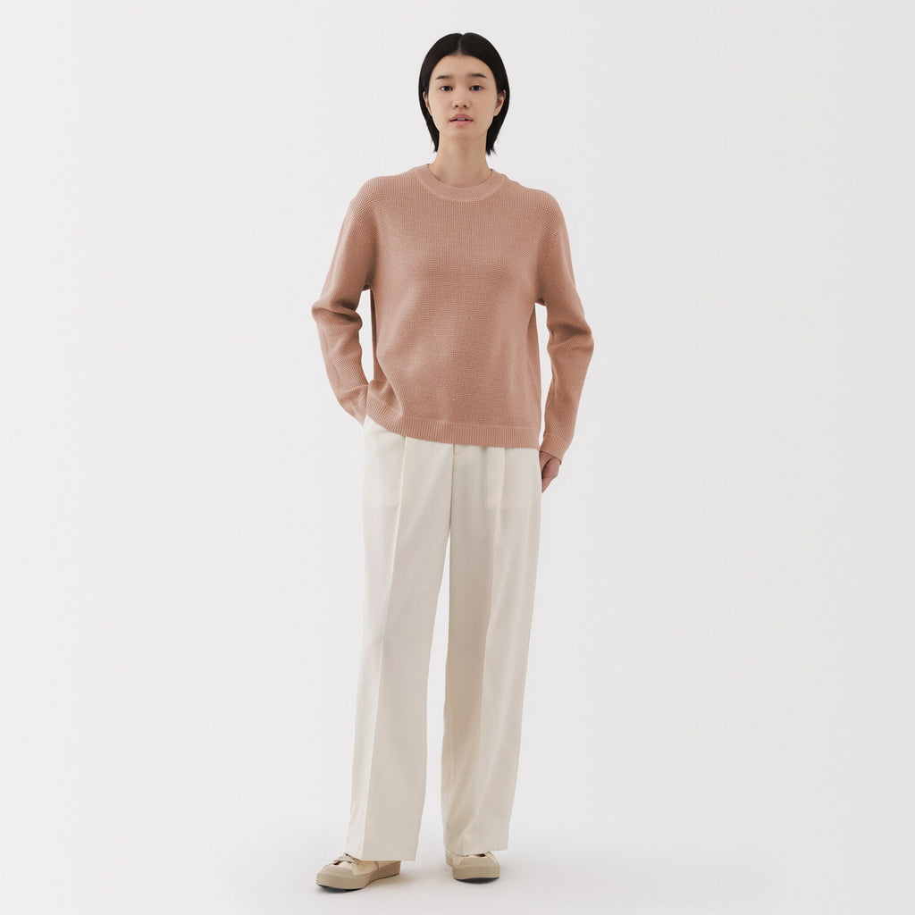 Women's Washable Waffle Knit Crewneck Sweater