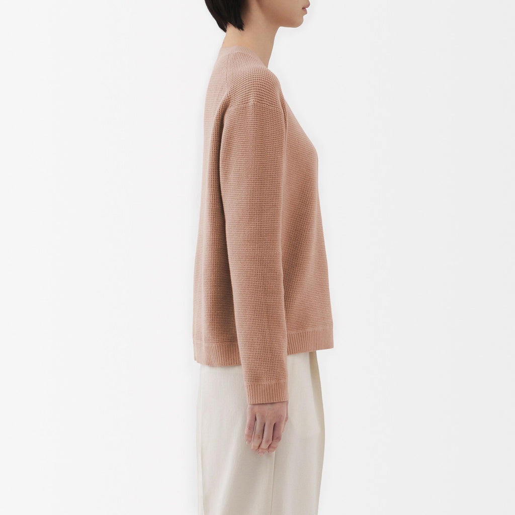 Women's Washable Waffle Knit Crewneck Sweater