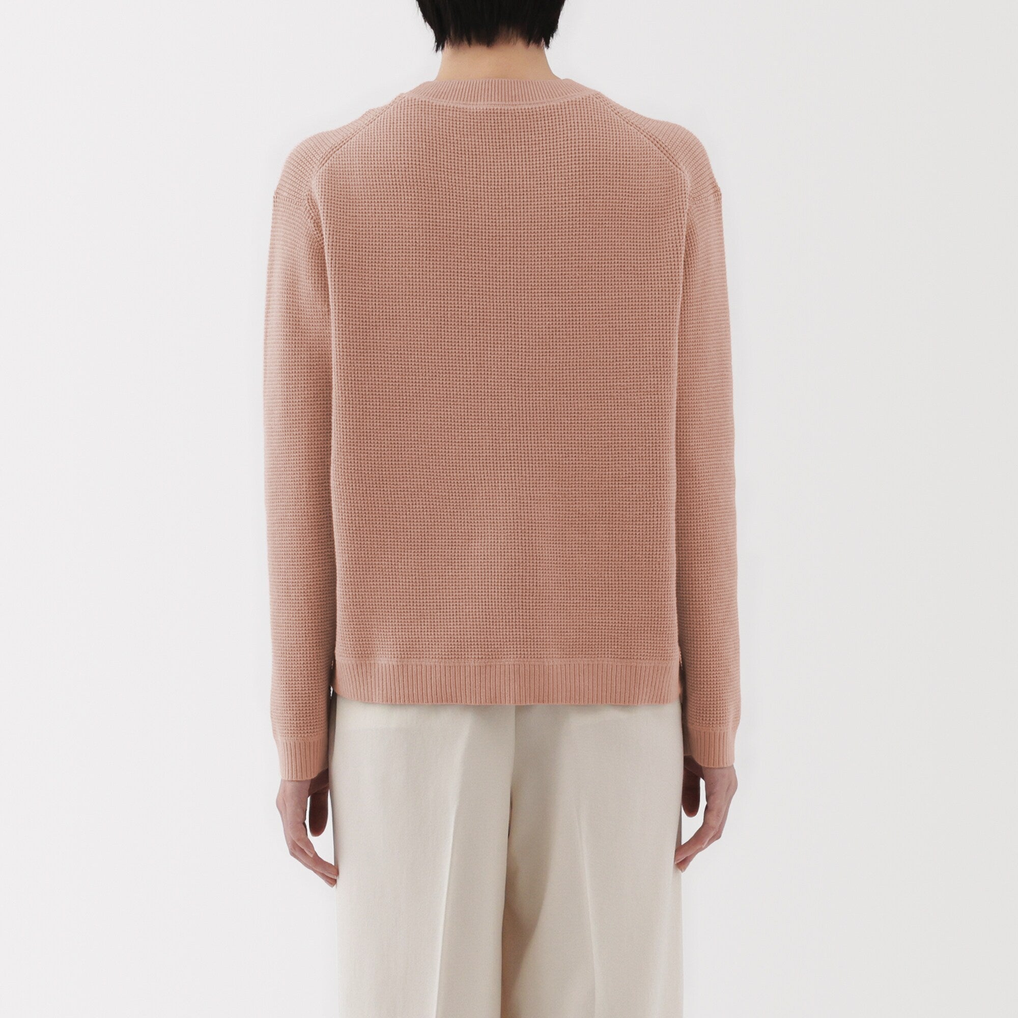 Women's Washable Waffle Knit Crewneck Sweater
