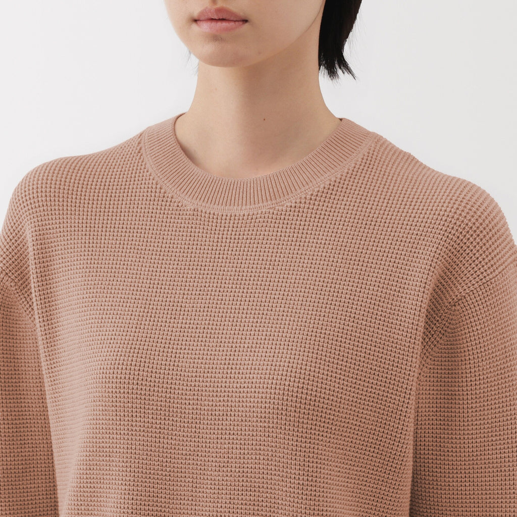 Women's Washable Waffle Knit Crewneck Sweater