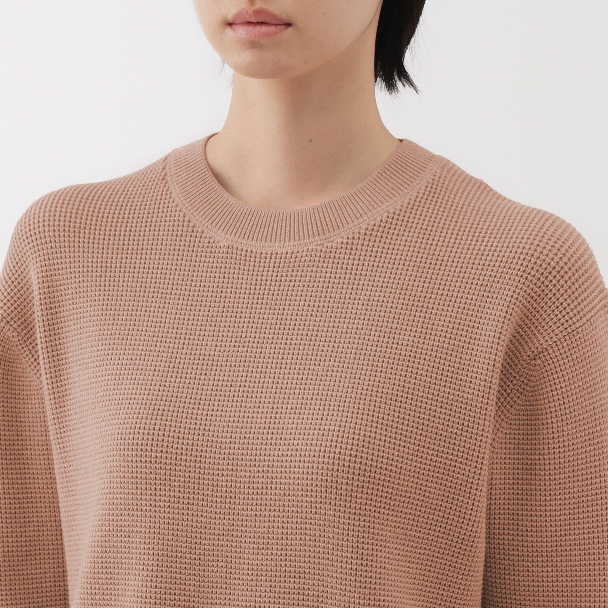 Women's Washable Waffle Knit Crewneck Sweater