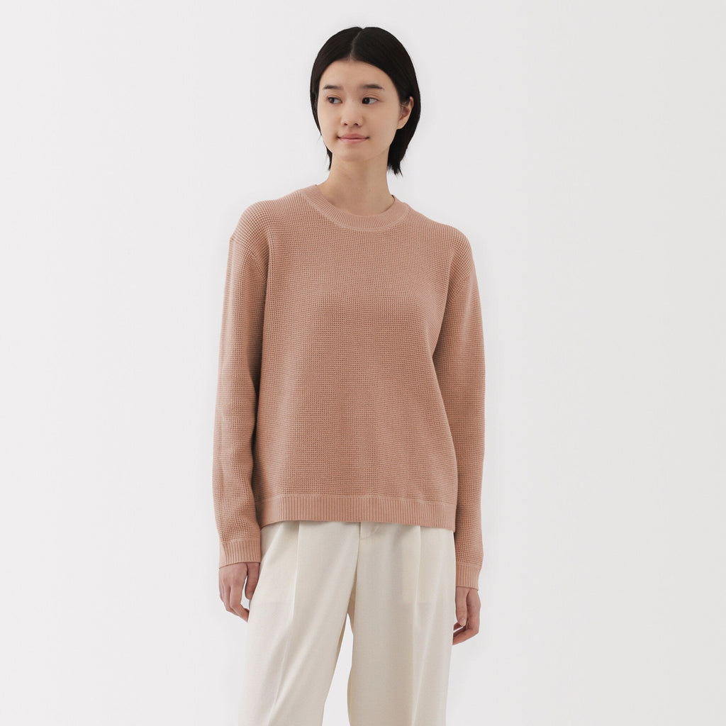 Women's Washable Waffle Knit Crewneck Sweater