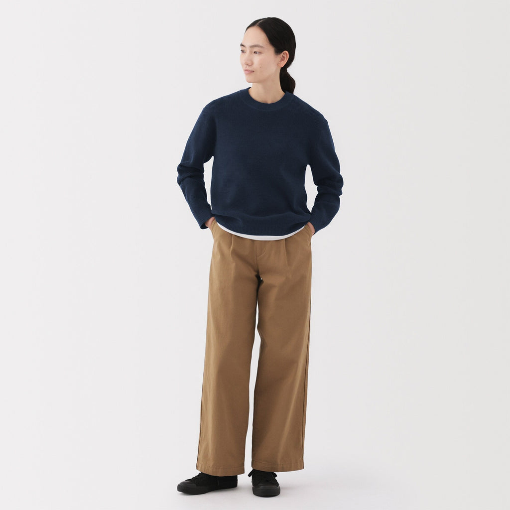 Women's Washable Waffle Knit Crewneck Sweater