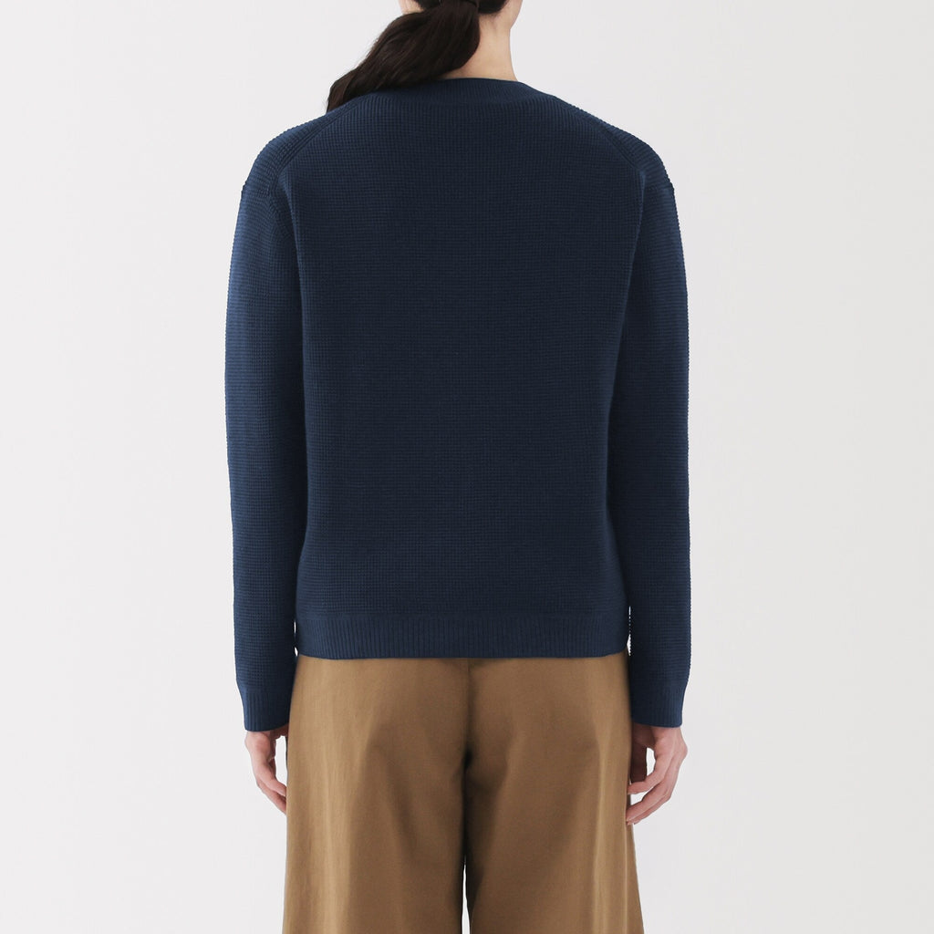 Women's Washable Waffle Knit Crewneck Sweater