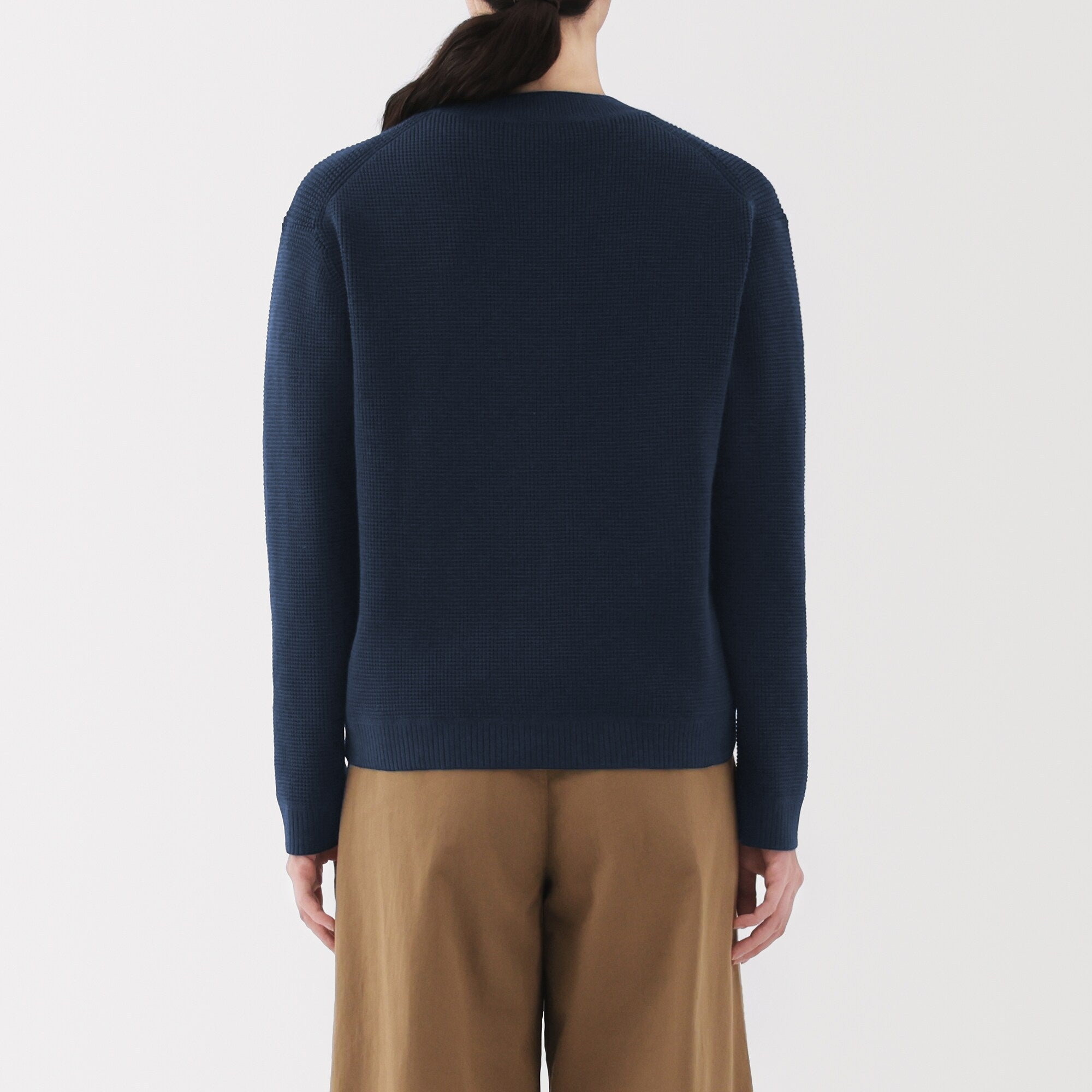 Women's Washable Waffle Knit Crewneck Sweater