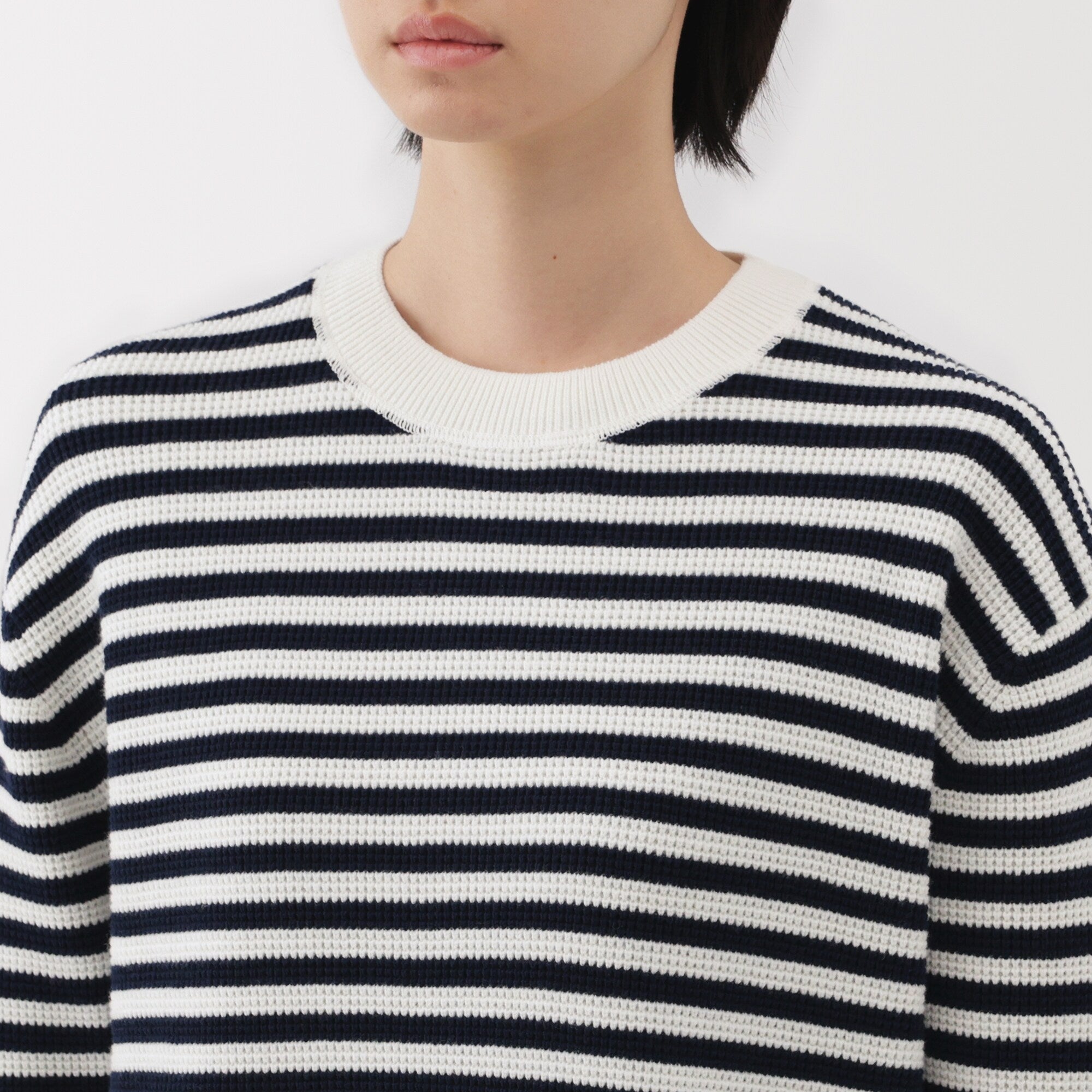 Women's Washable Waffle Knit Crewneck Sweater