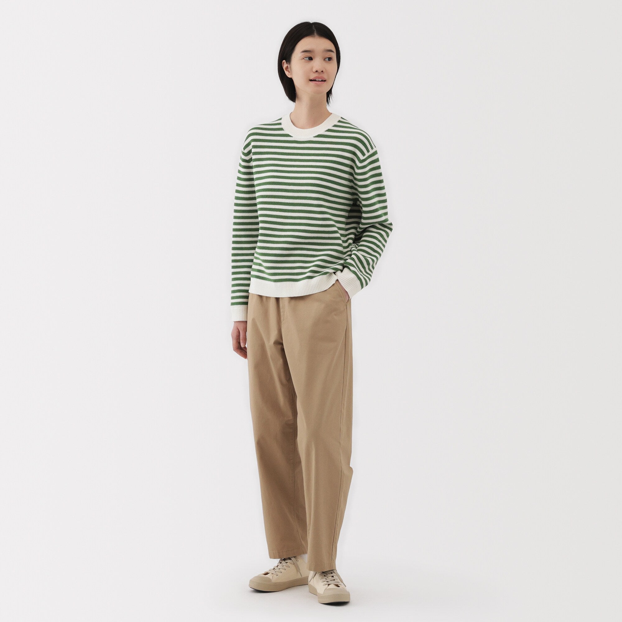 Women's Washable Waffle Knit Crewneck Sweater