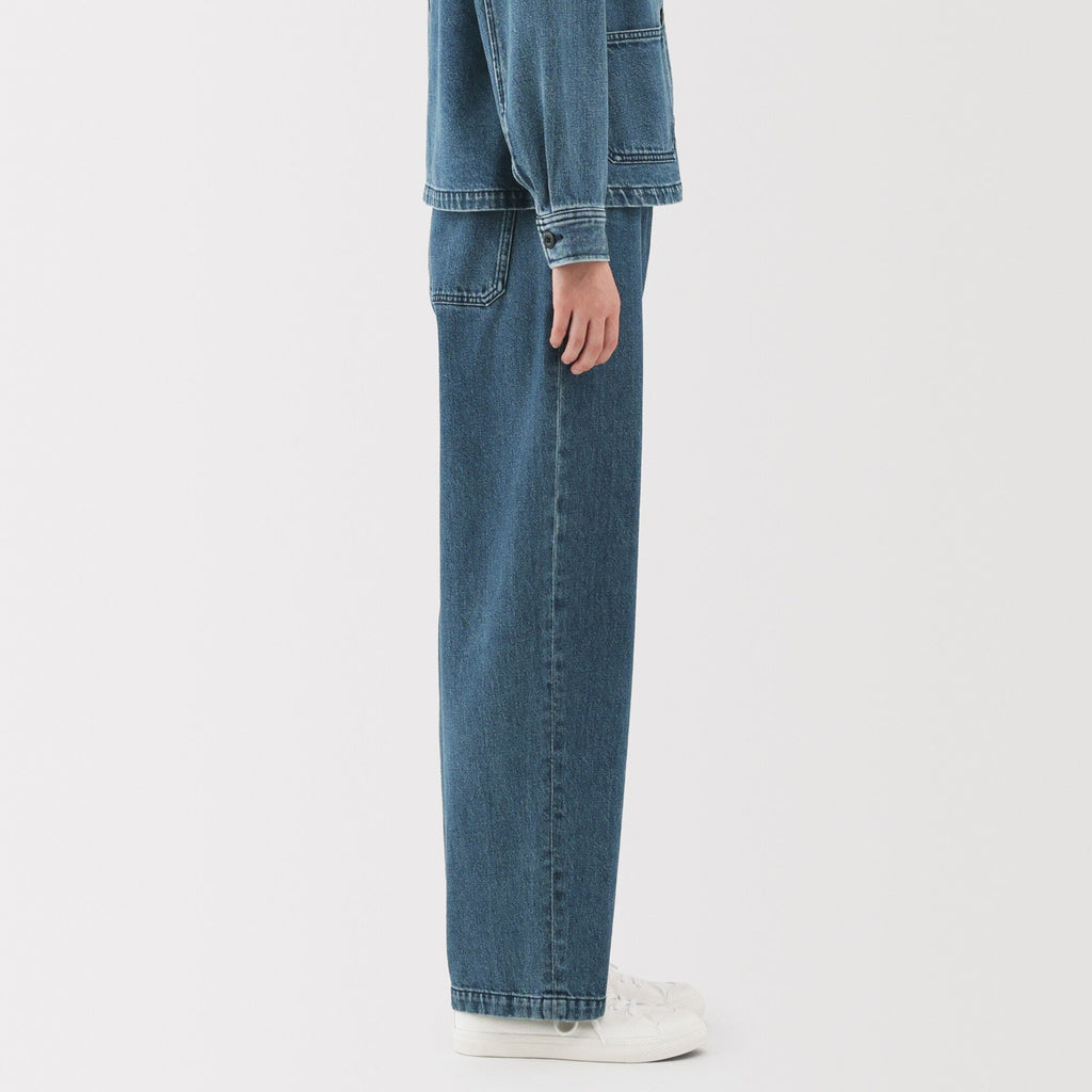 Kapok Blend Denim Wide Tapered Pants