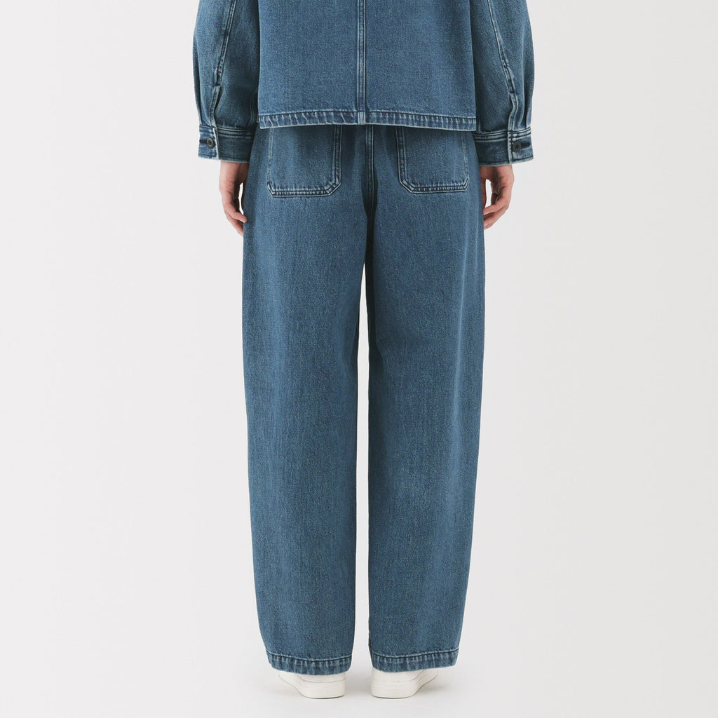 Kapok Blend Denim Wide Tapered Pants