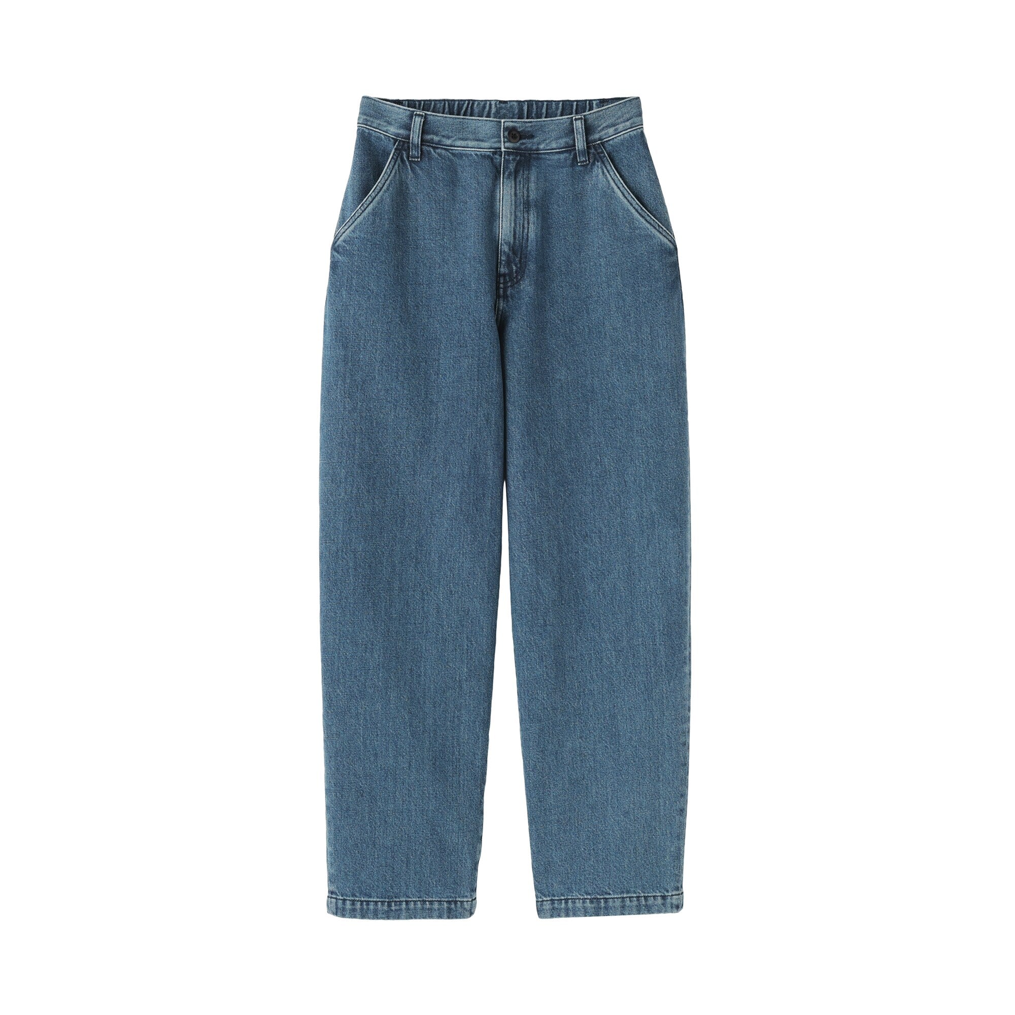 Kapok Blend Denim Wide Tapered Pants