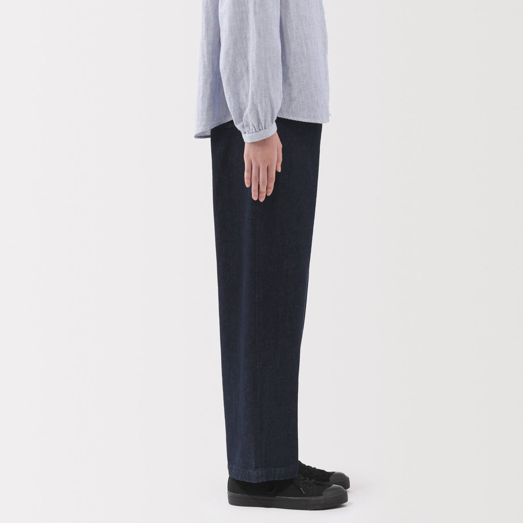 Kapok Blend Denim Wide Tapered Pants