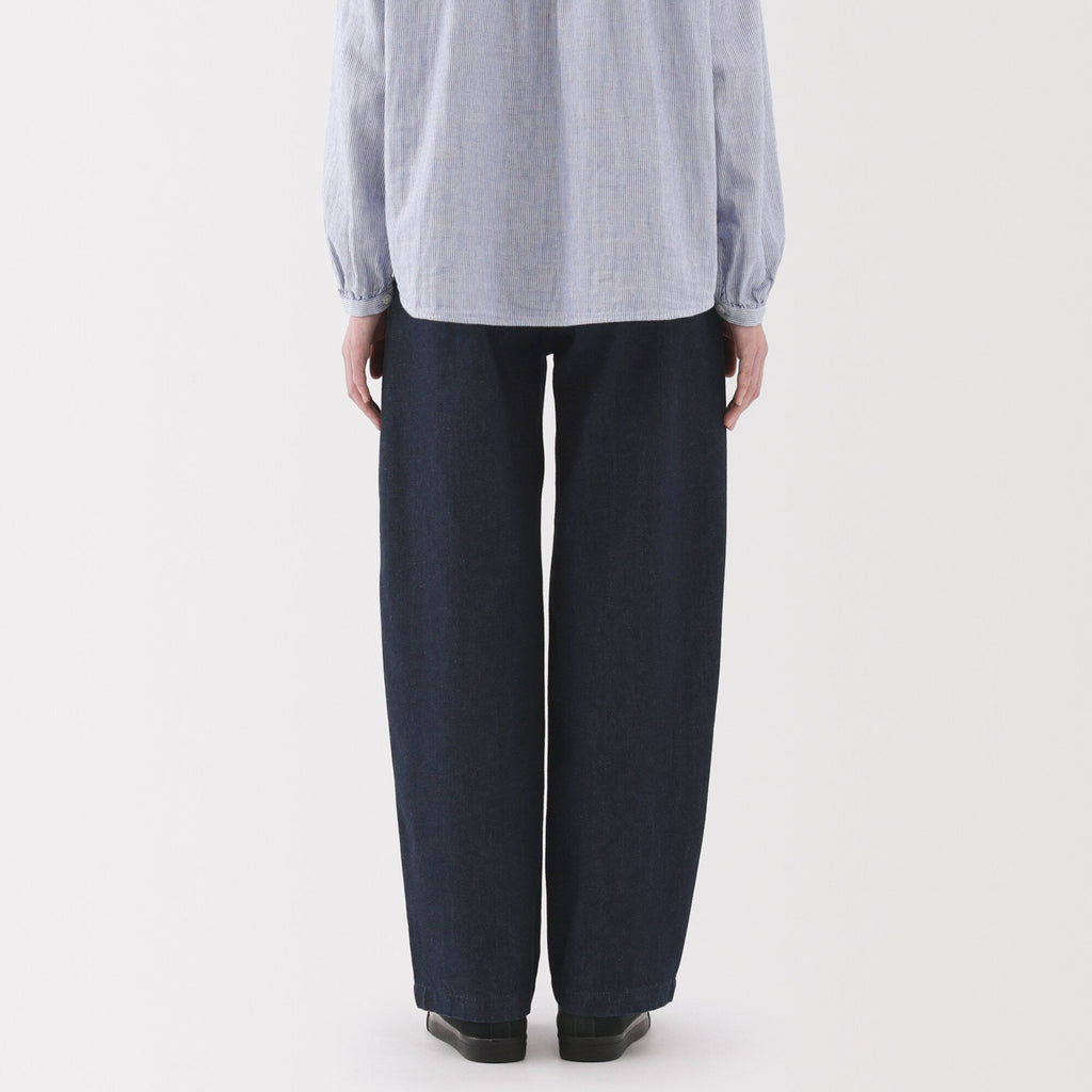 Kapok Blend Denim Wide Tapered Pants