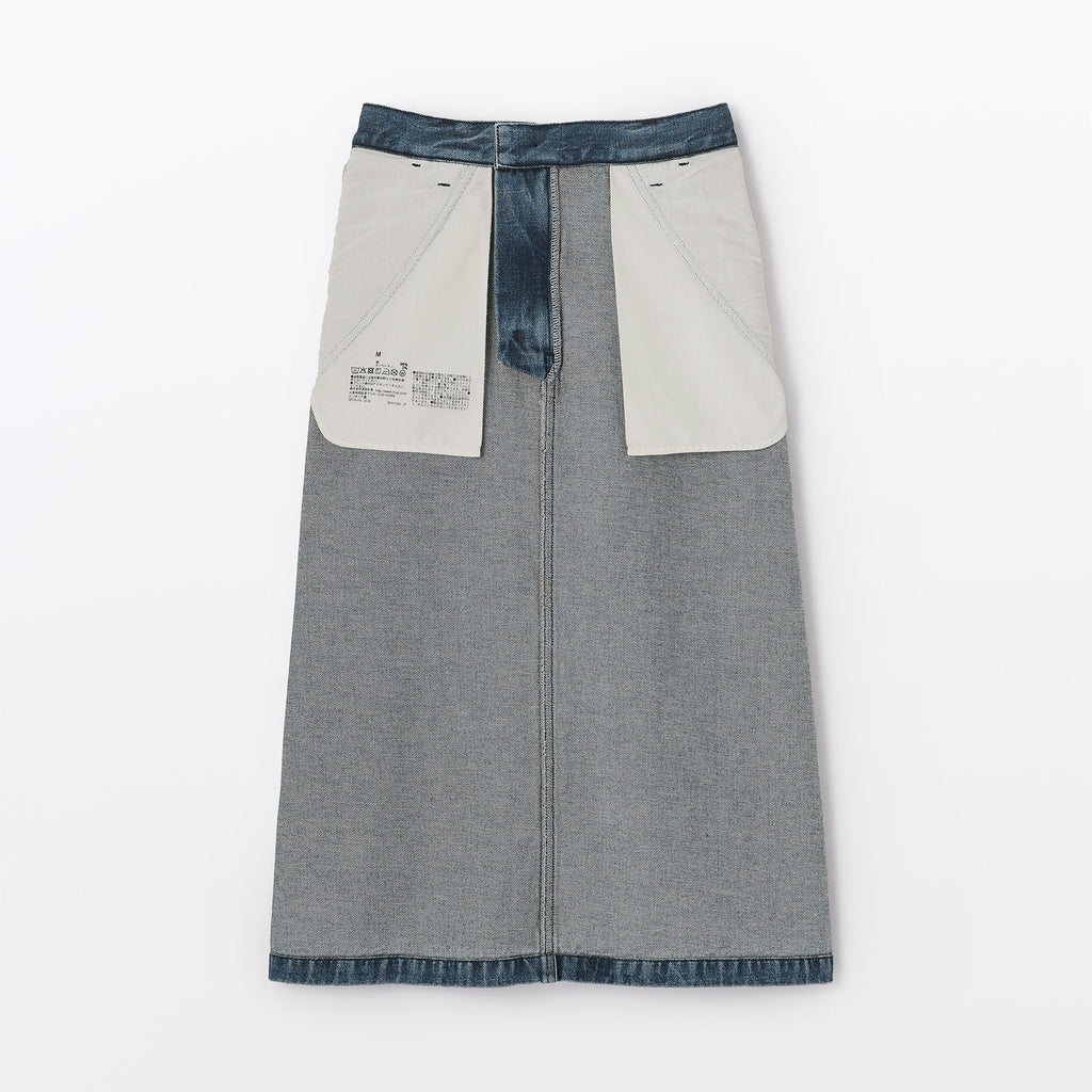 Kapok Blend Denim A-Line Skirt
