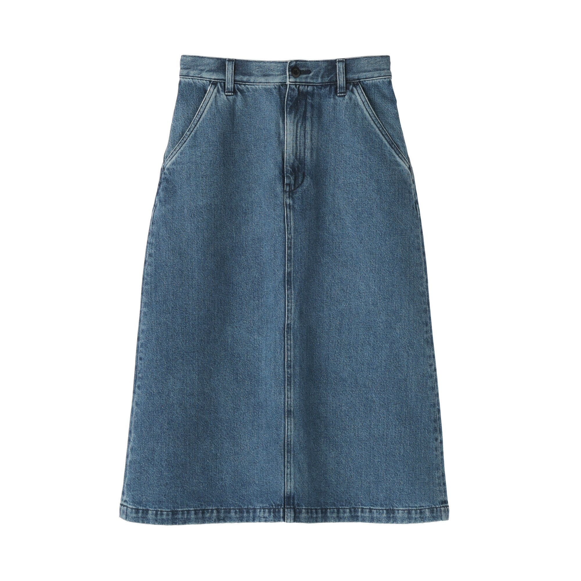 Kapok Blend Denim A-Line Skirt