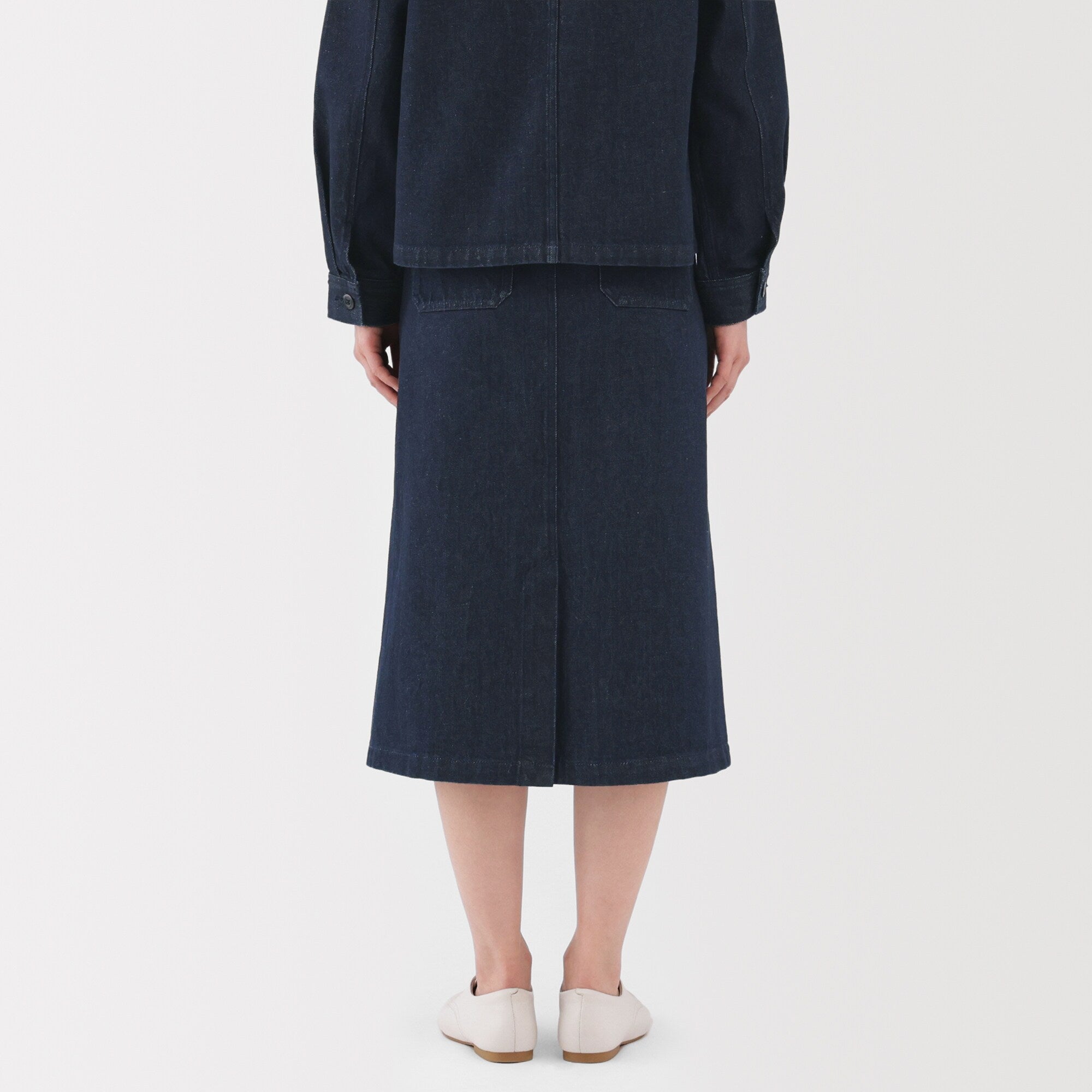 Kapok Blend Denim A-Line Skirt
