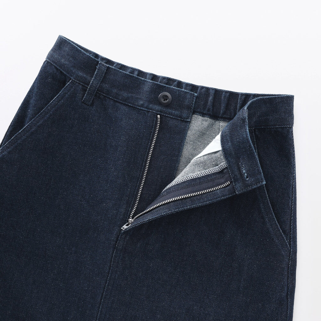 Kapok Blend Denim A-Line Skirt