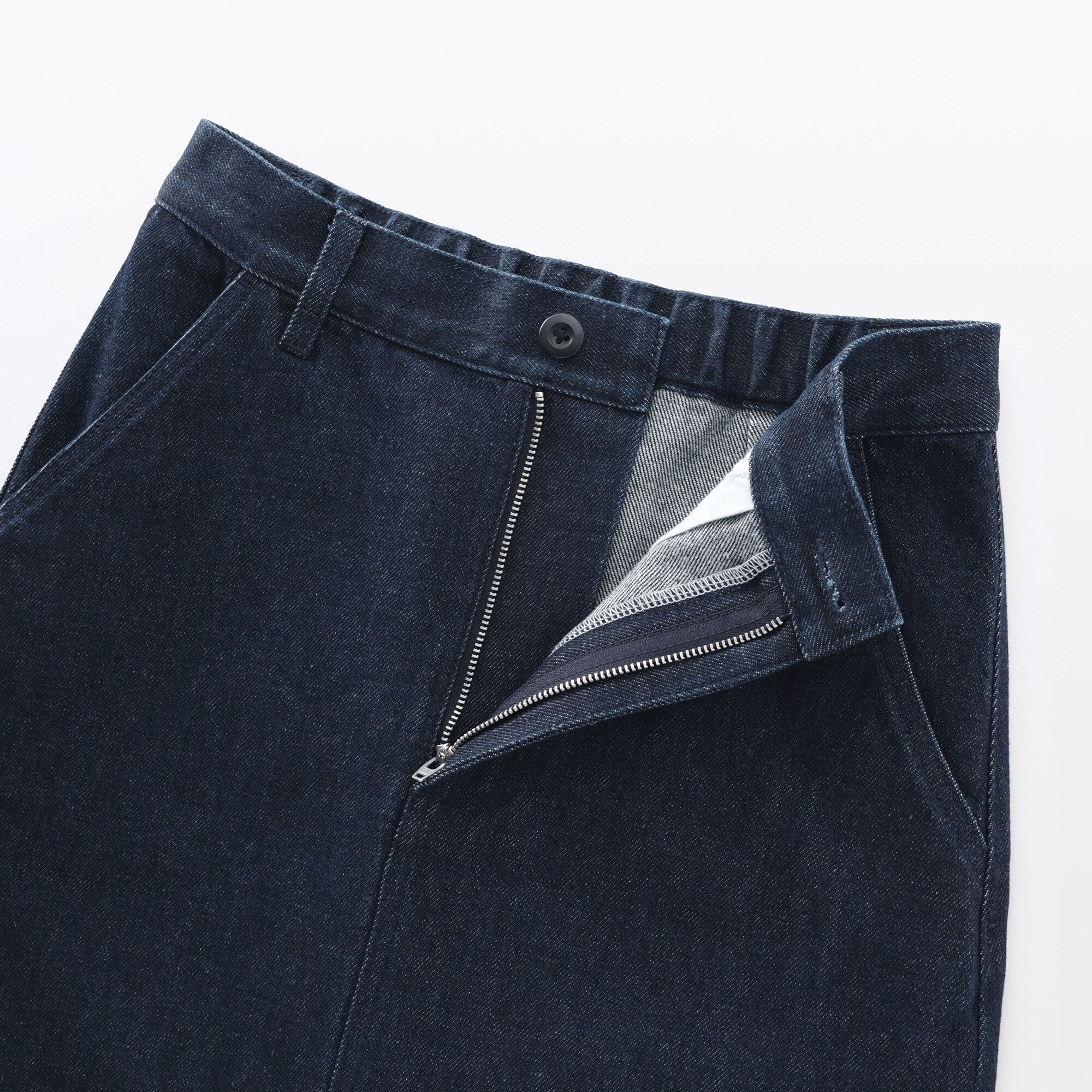 Kapok Blend Denim A-Line Skirt
