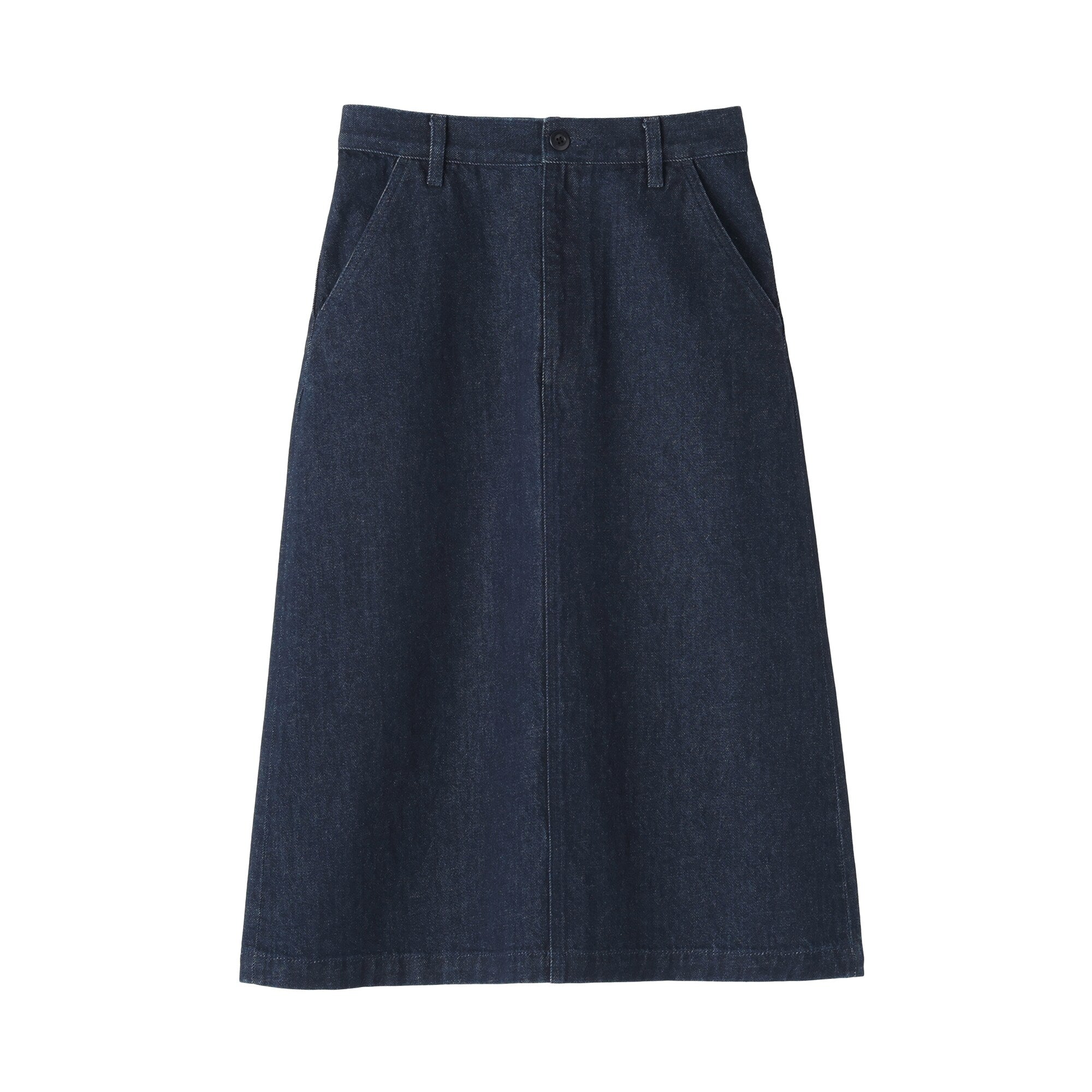 Kapok Blend Denim A-Line Skirt