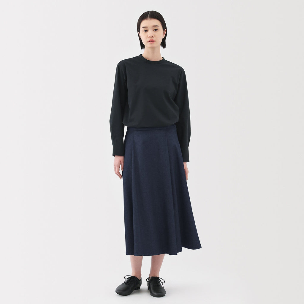 Women's Stretch Lightweight Denim Flared Skirt
