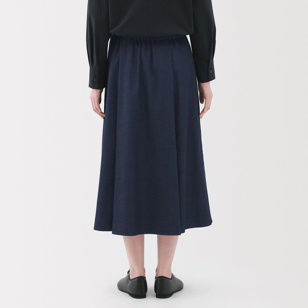 Women's Stretch Lightweight Denim Flared Skirt