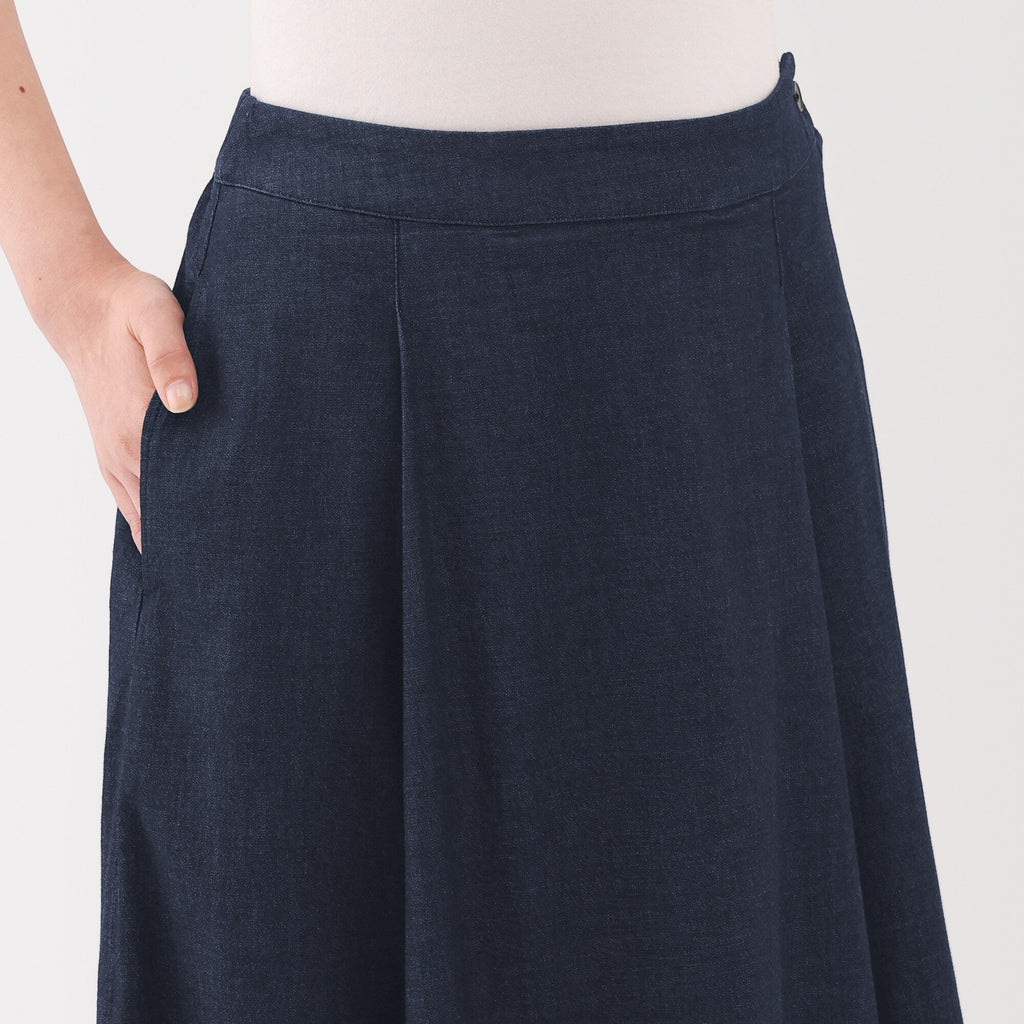 Women's Stretch Lightweight Denim Flared Skirt