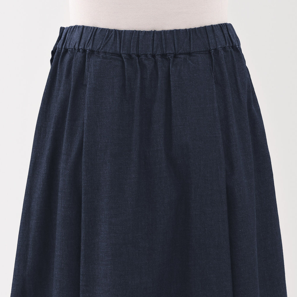 Women's Stretch Lightweight Denim Flared Skirt