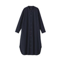 Women's Washed Broadcloth Stand Collar Long-Sleeve Dress