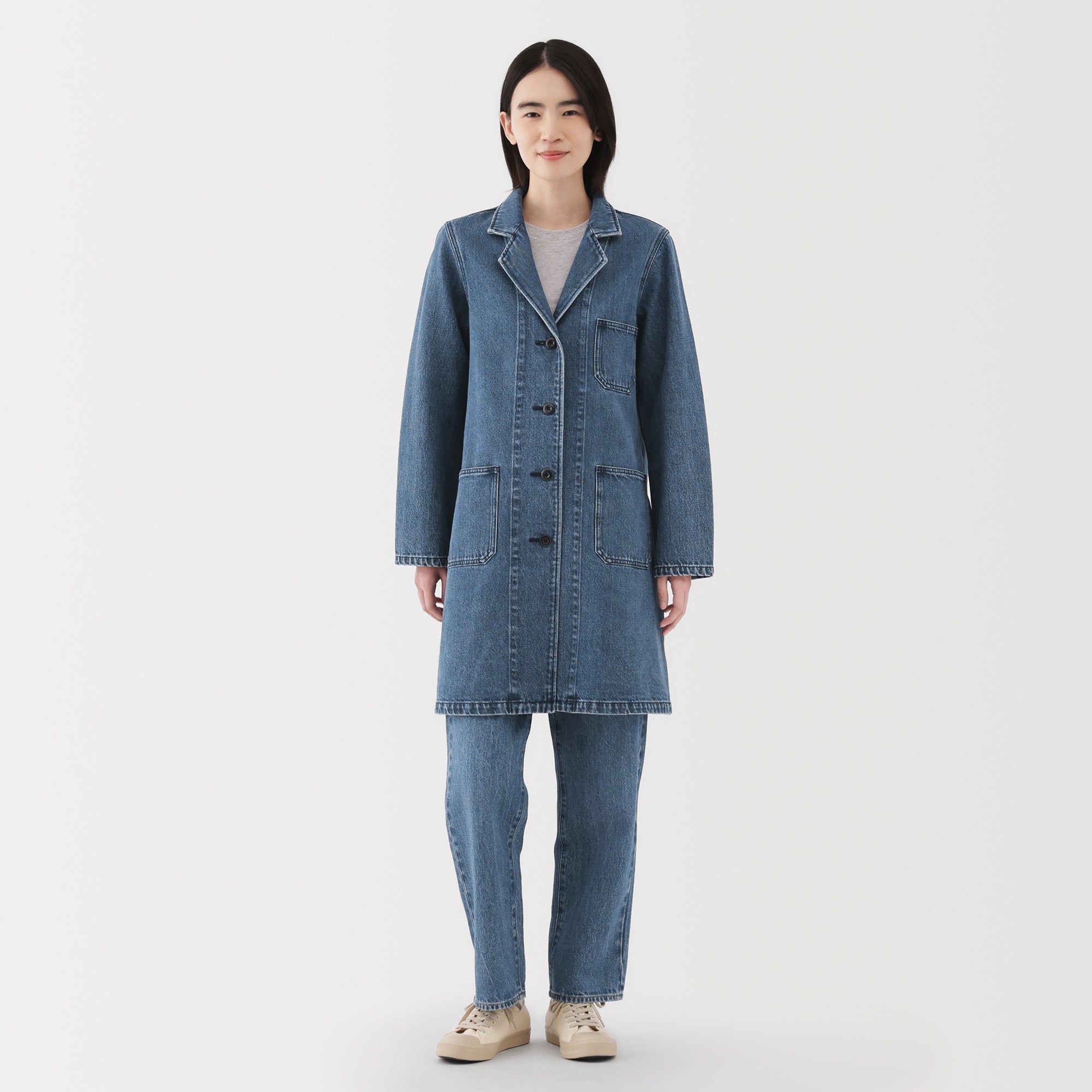 Kapok Blend Denim Coat