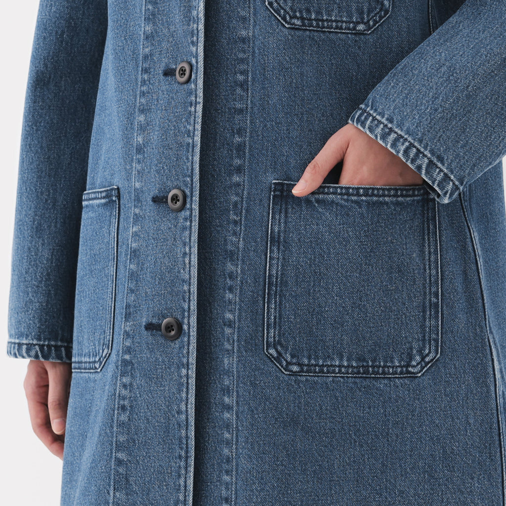 Kapok Blend Denim Coat