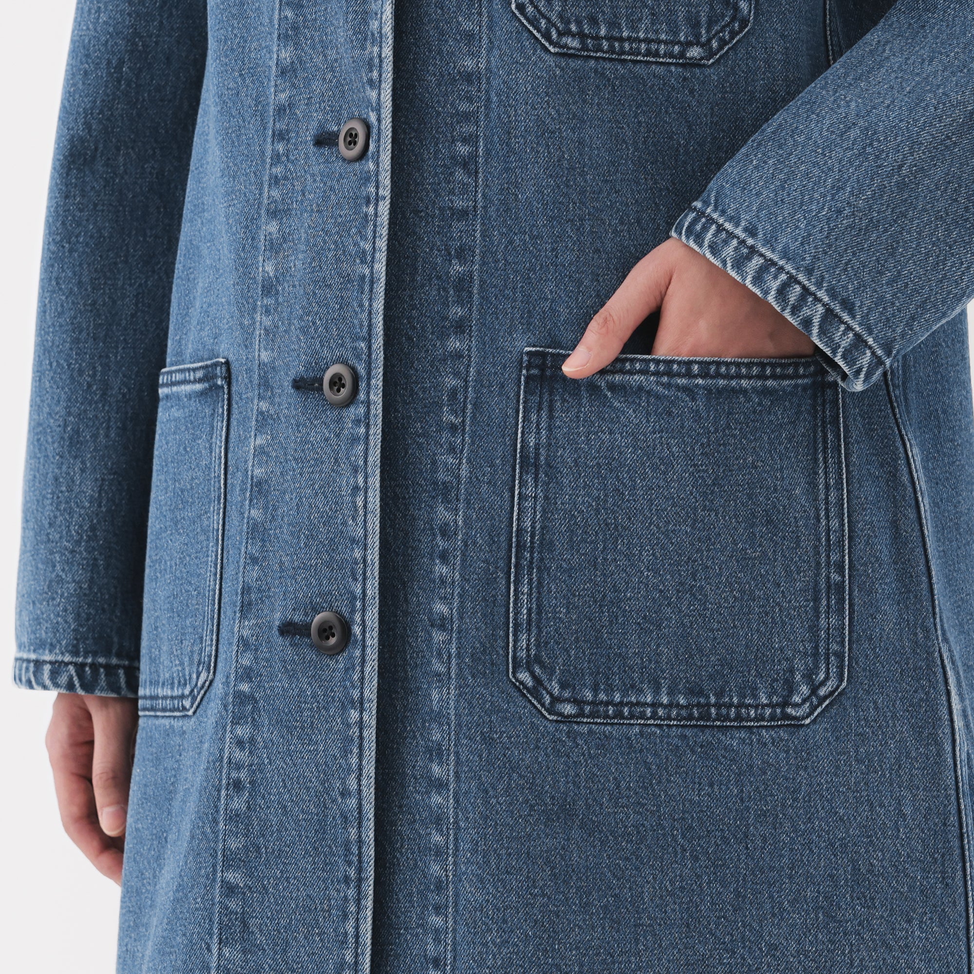 Kapok Blend Denim Coat