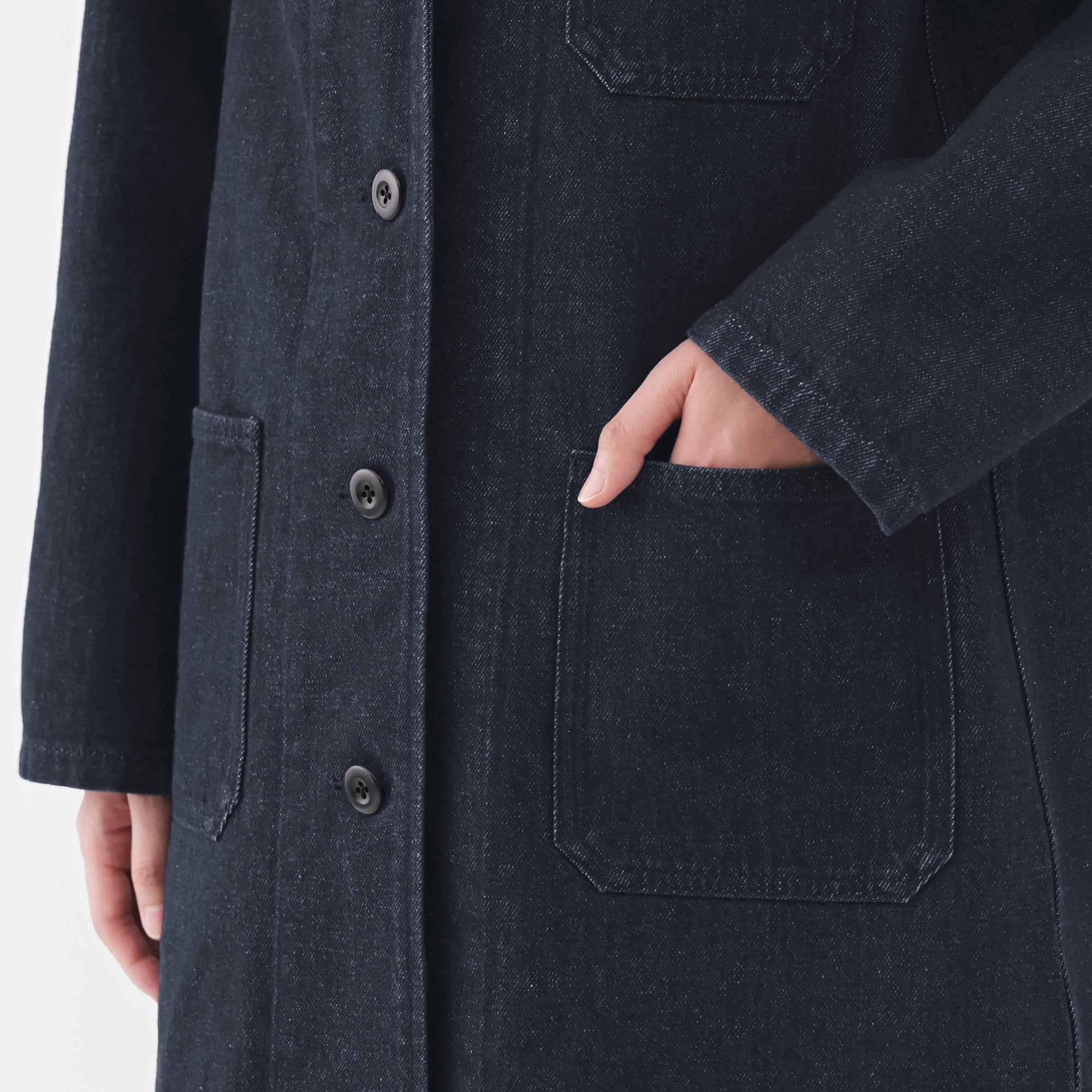 Kapok Blend Denim Coat